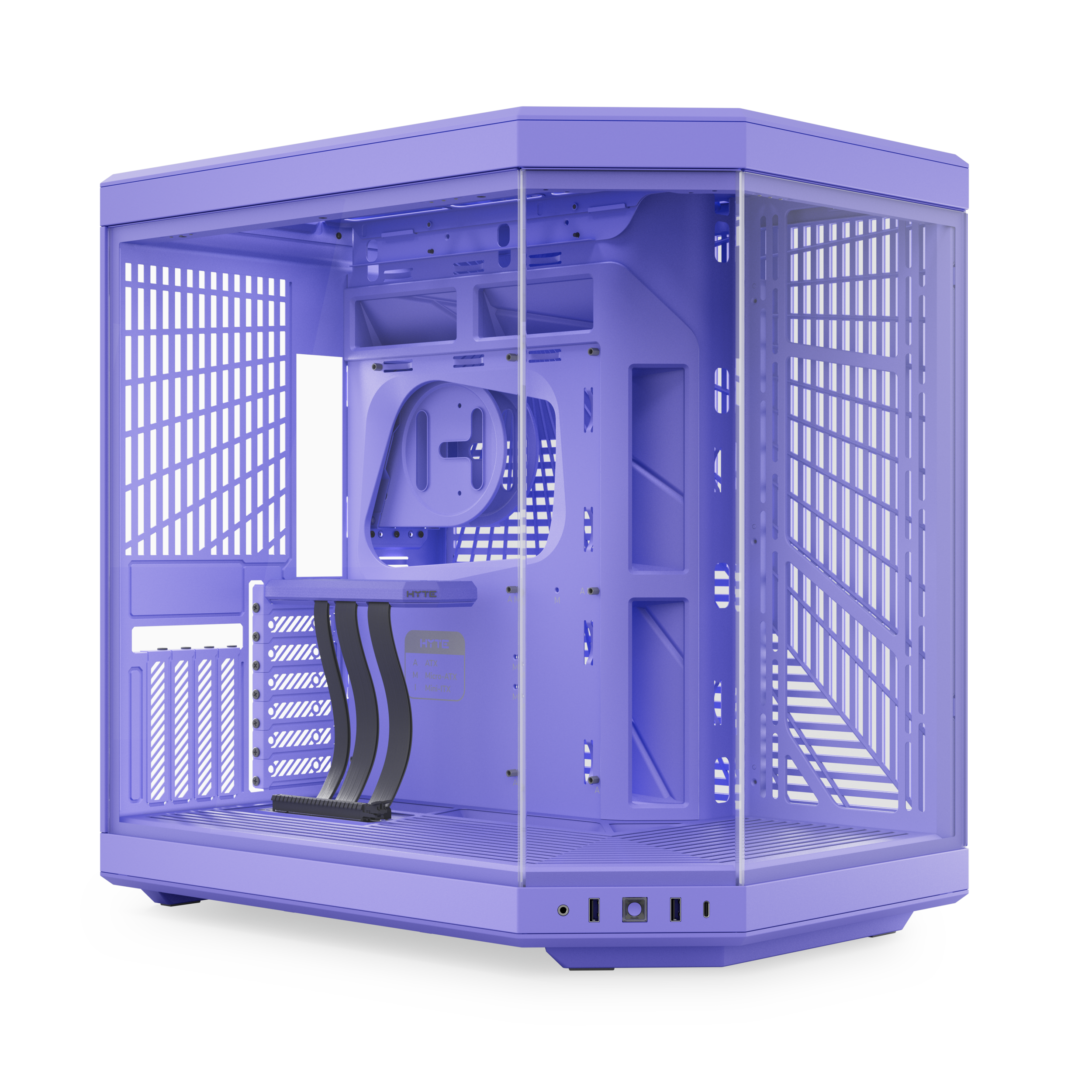 A large main feature product image of HYTE Y70 Tempered Glass Mid Tower Case (Taro Milk)
