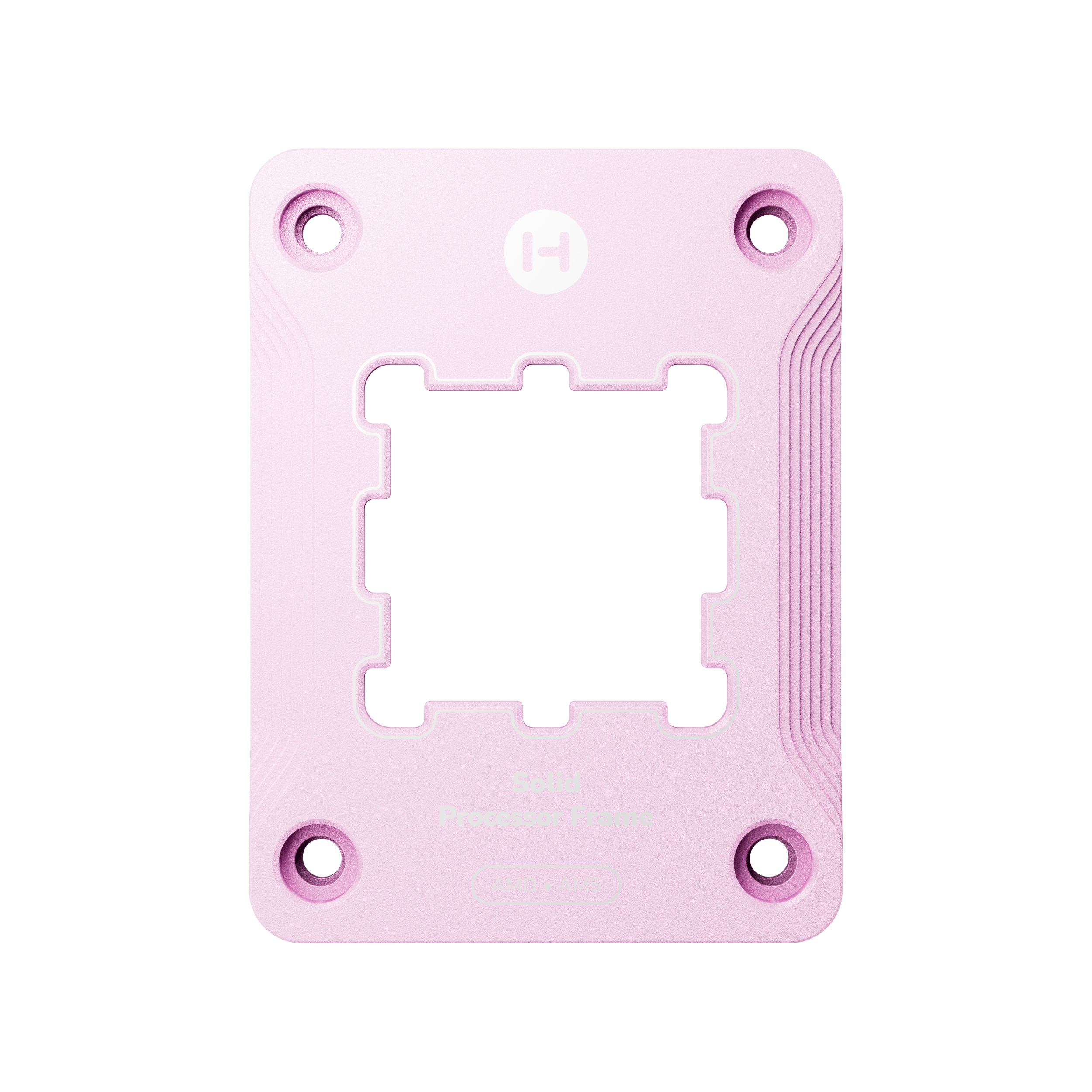A large main feature product image of HYTE Solid Processor Contact Frame for AMD AM5 (Strawberry Milk)