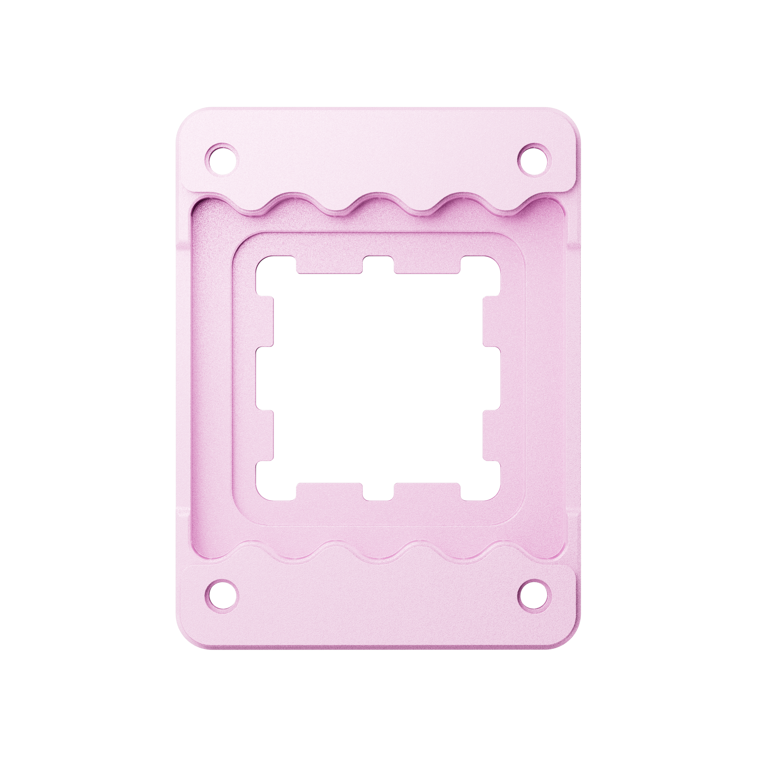A large main feature product image of HYTE Solid Processor Contact Frame for AMD AM5 (Strawberry Milk)