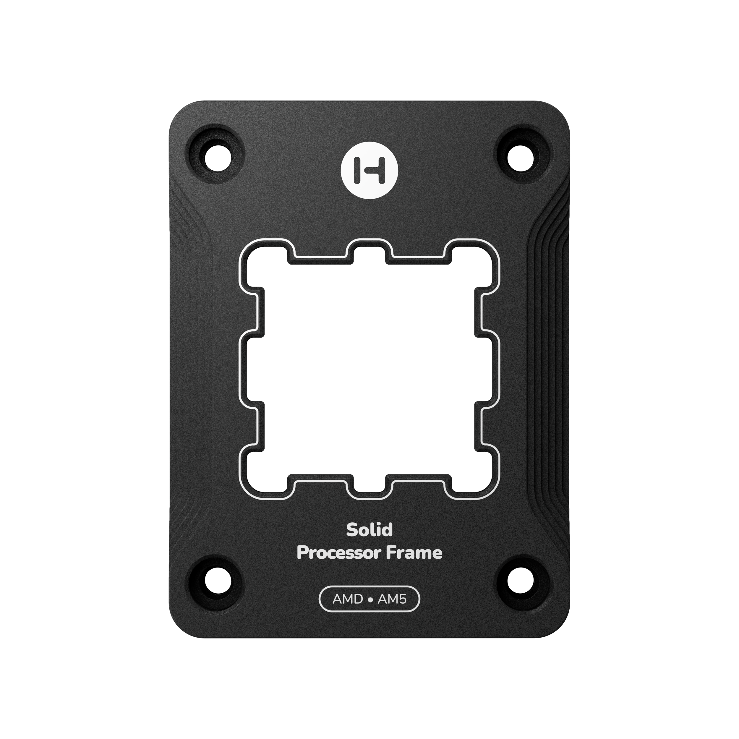A large main feature product image of HYTE Solid Processor Contact Frame for AMD AM5 (Pitch Black)