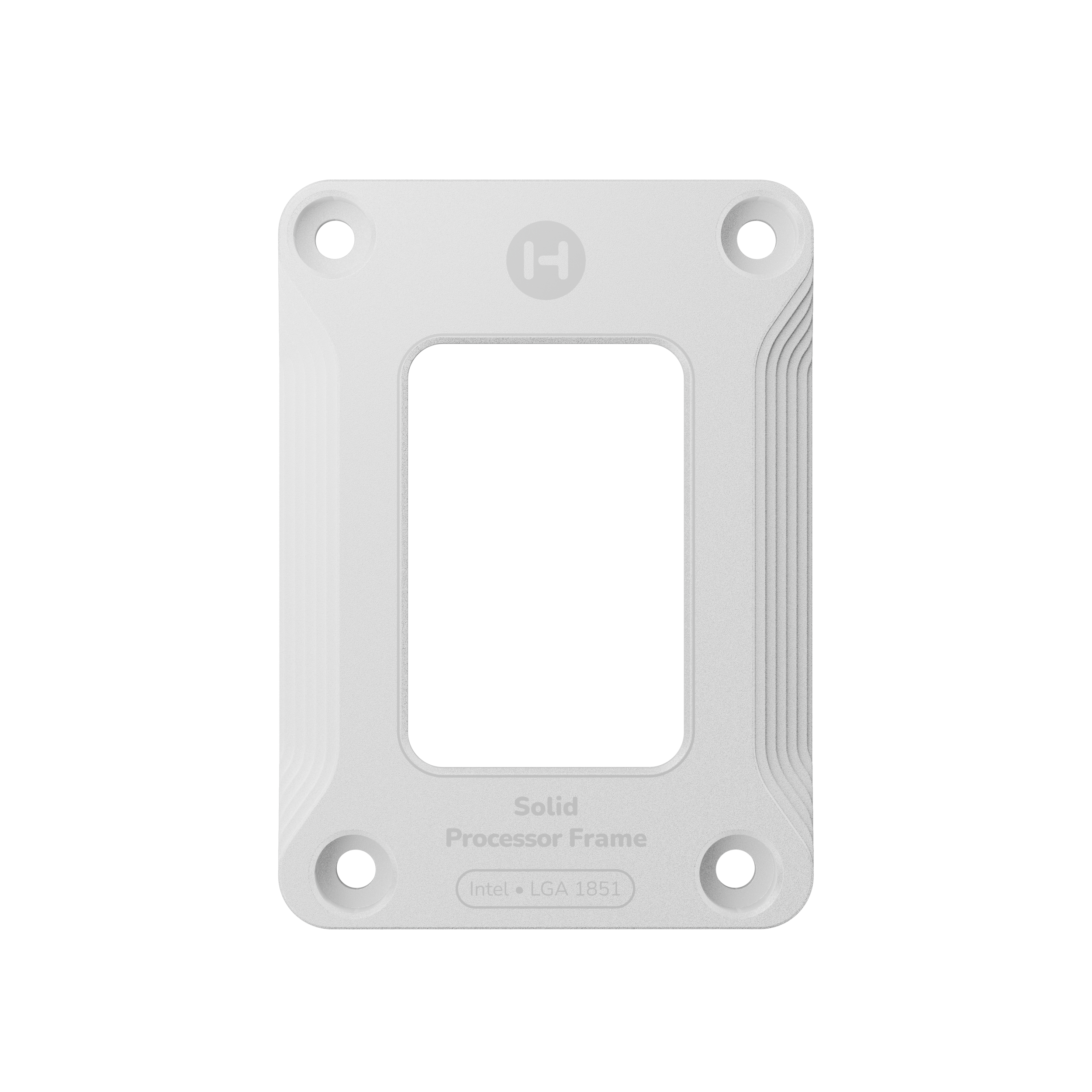 A large main feature product image of HYTE Solid Processor Contact Frame for Intel LGA1851 (Snow White)
