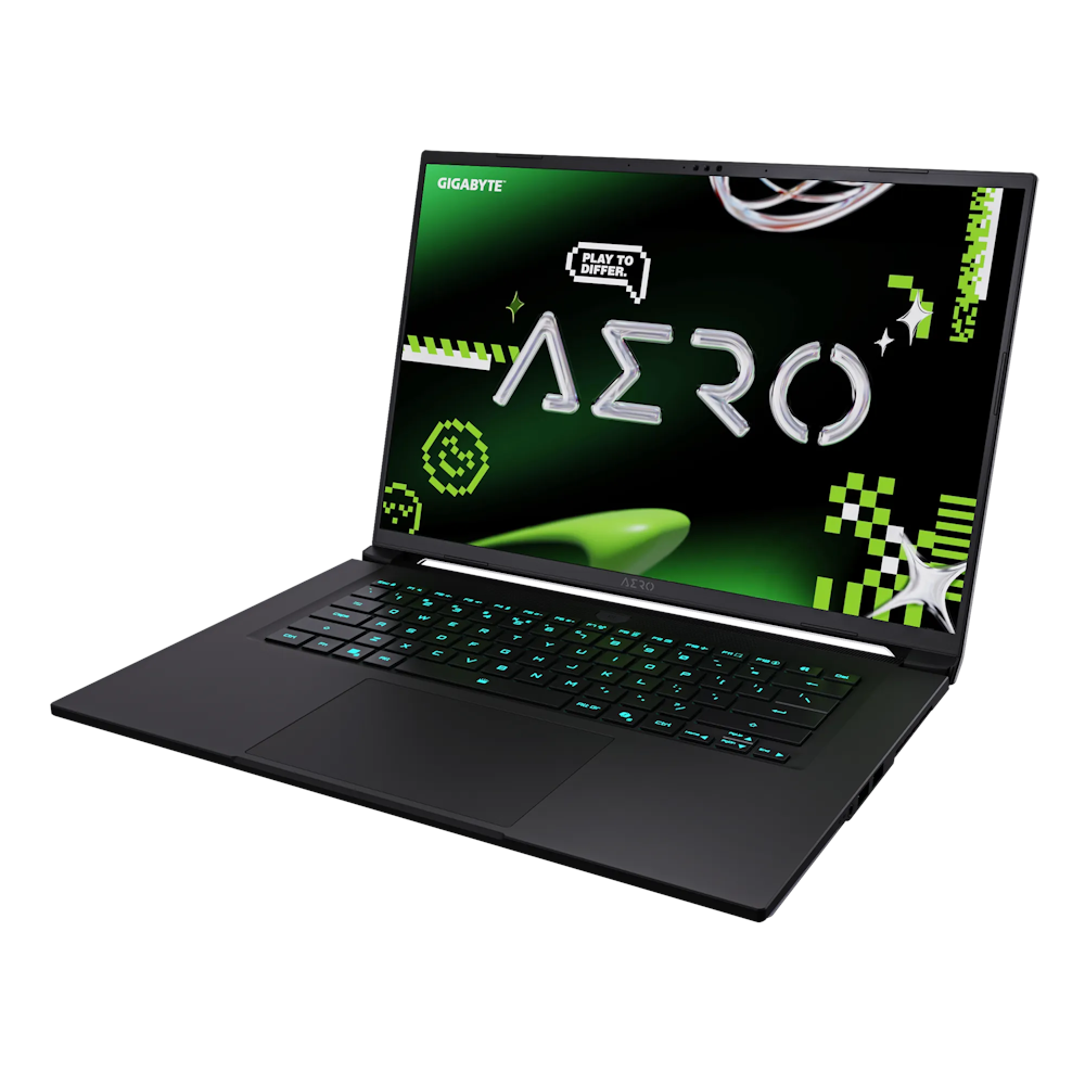 A large main feature product image of Gigabyte AERO X16 (1VH) - 16" 165Hz, Ryzen AI 7 350, RTX 5060, 16GB/1TB - Win 11 Notebook (Grey)