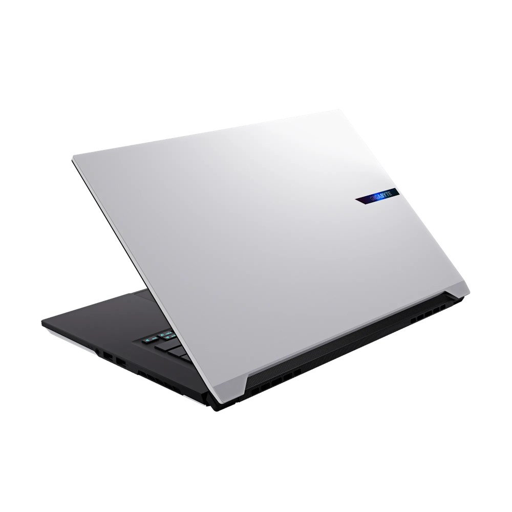 A large main feature product image of Gigabyte AERO X16 (1VH) - 16" 165Hz, Ryzen AI 7 350, RTX 5060, 16GB/1TB - Win 11 Notebook (White)