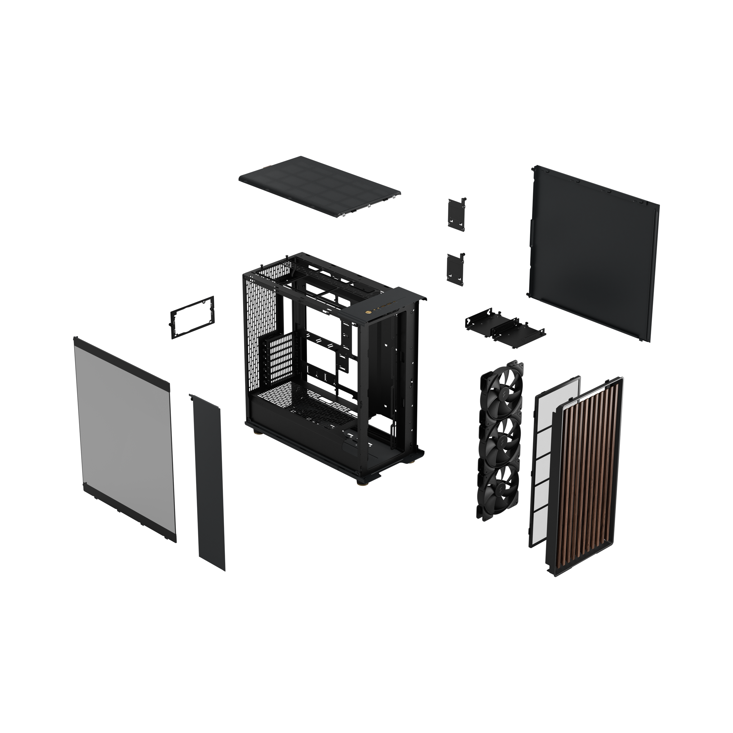 A large main feature product image of Fractal Design North XL RC TG Full Tower Case (Charcoal Black)