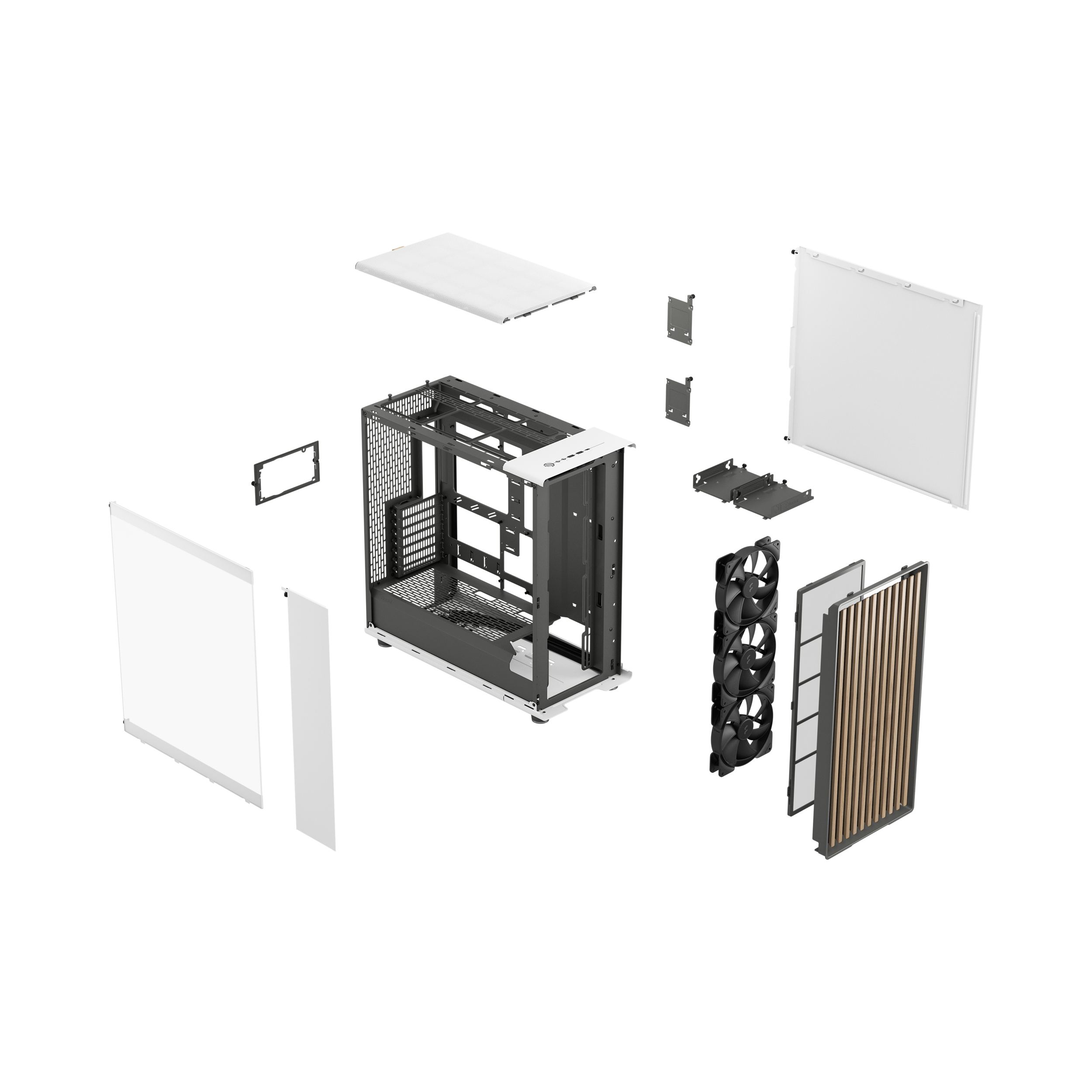 A large main feature product image of Fractal Design North XL RC TG Full Tower Case (Chalk White)