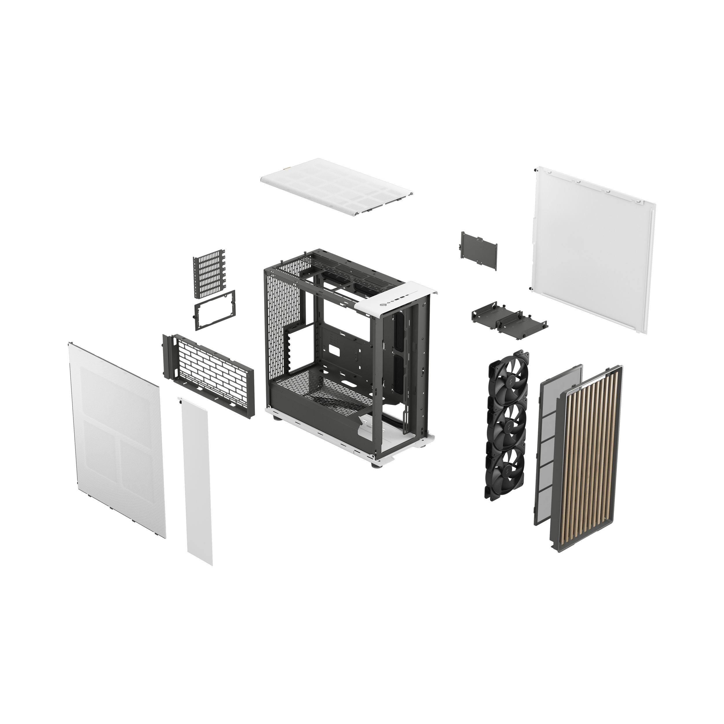 A large main feature product image of Fractal Design North XL Mesh Full Tower Case (Chalk White)