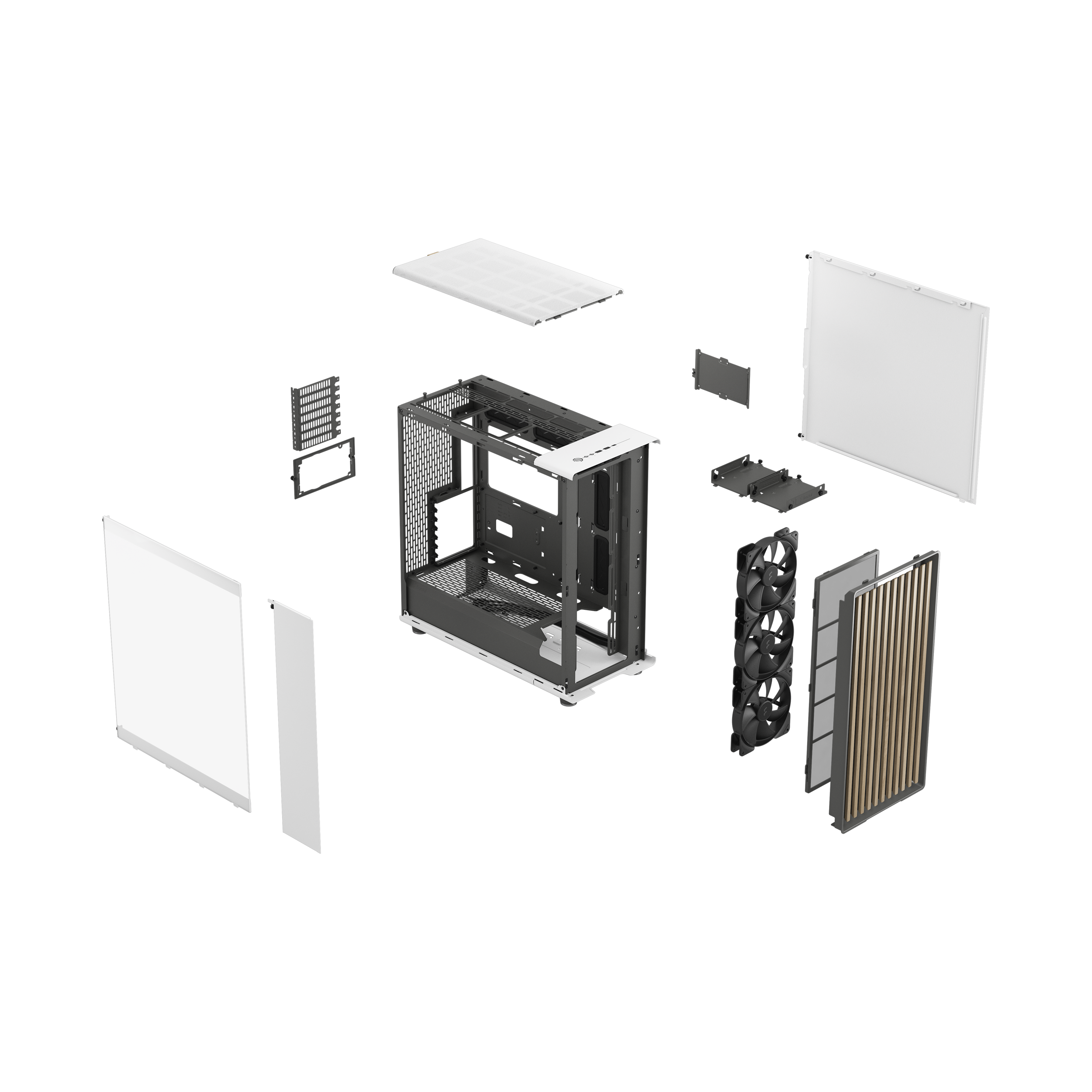 A large main feature product image of Fractal Design North XL TG Full Tower Case (Chalk White)