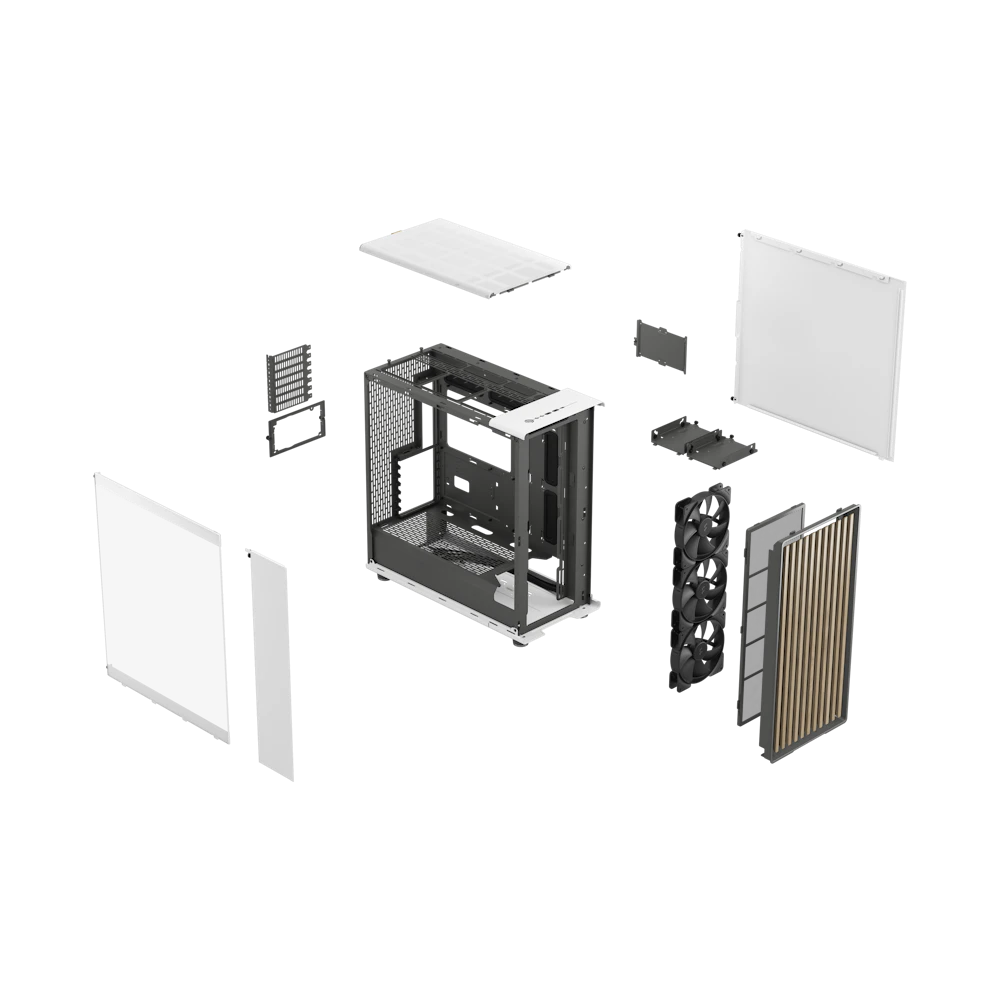 A large main feature product image of Fractal Design North XL TG Full Tower Case (Chalk White)