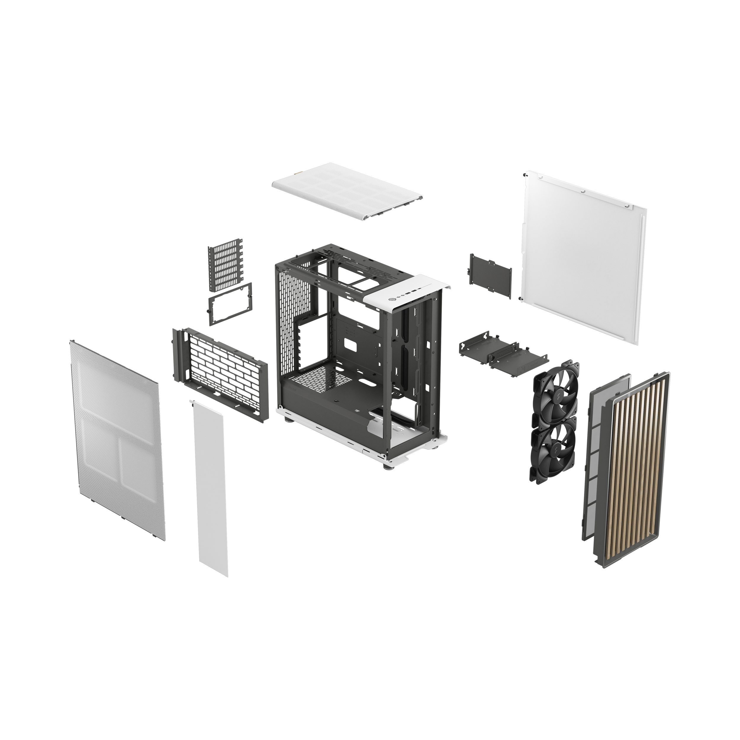 A large main feature product image of Fractal Design North Mesh Mid Tower Case (Chalk White)