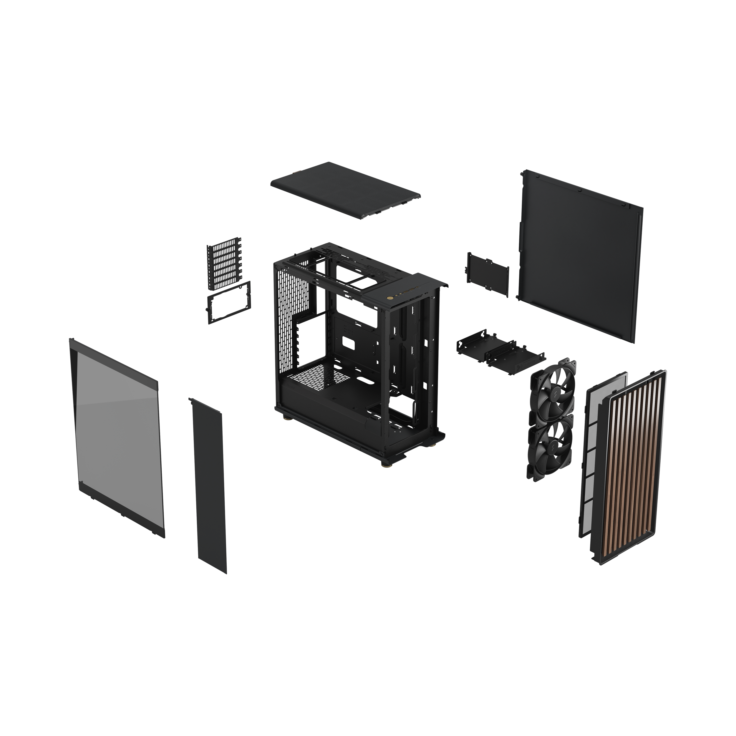 A large main feature product image of Fractal Design North TG Mid Tower Case (Charcoal Black)