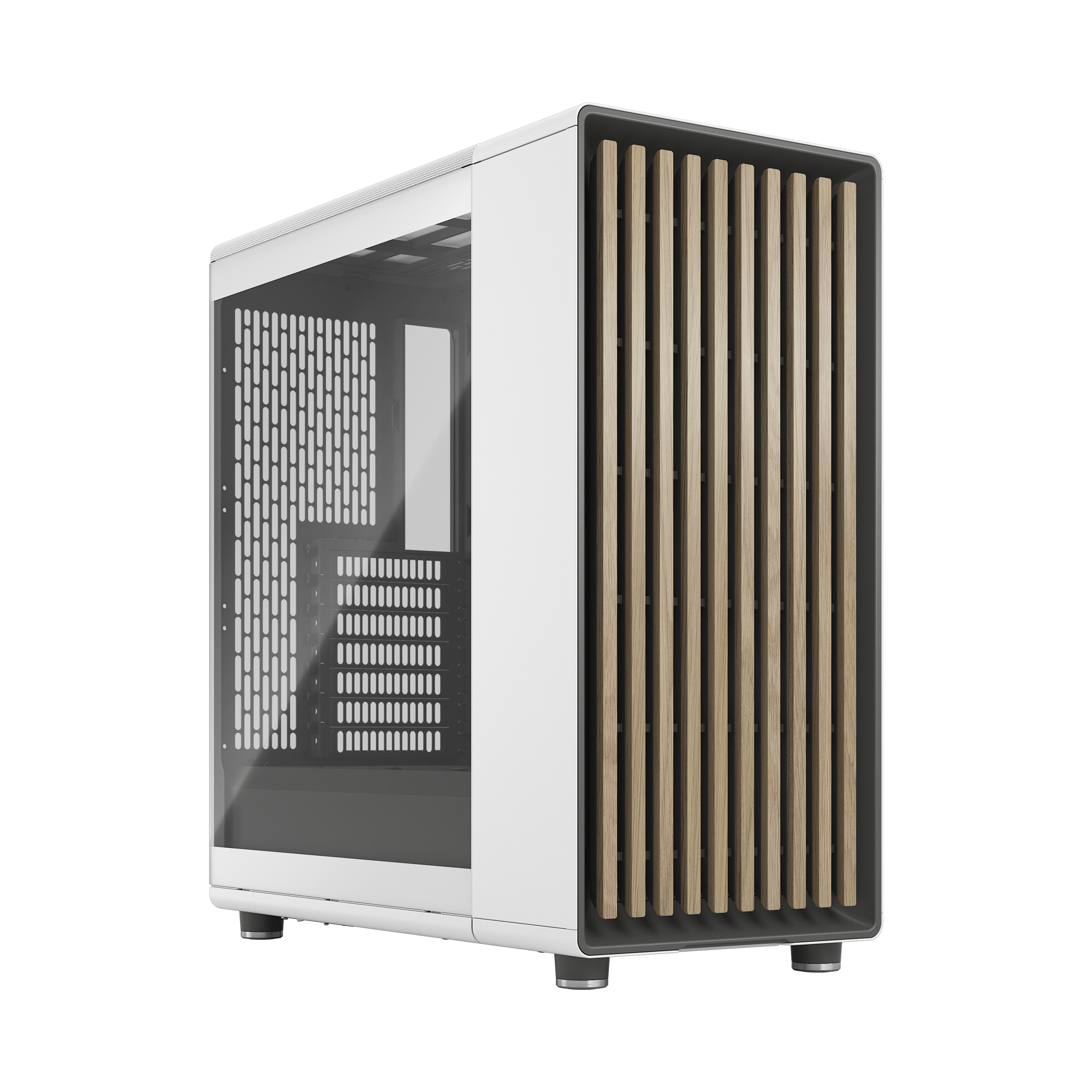 A large main feature product image of Fractal Design North TG Mid Tower Case (Chalk White)