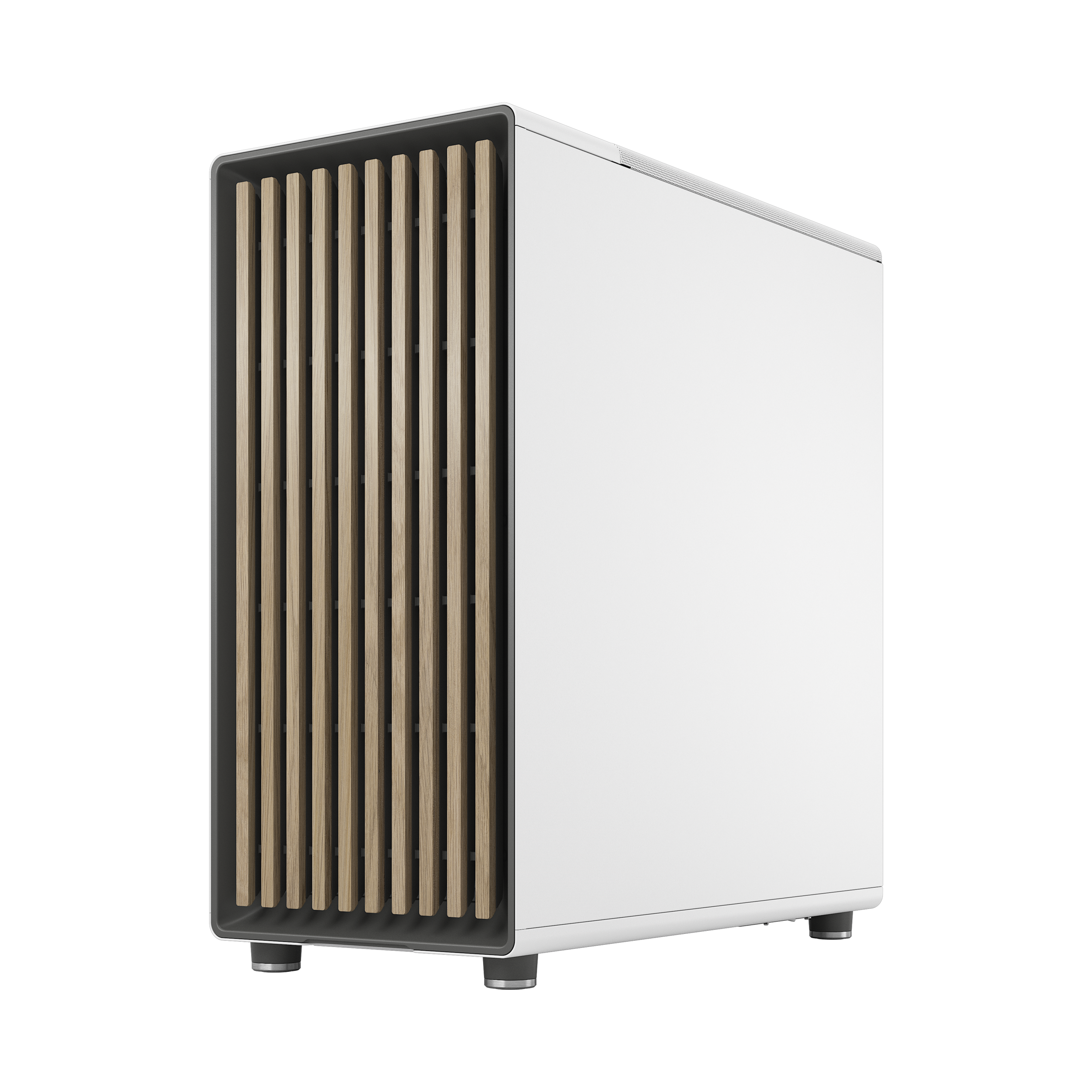 A large main feature product image of Fractal Design North TG Mid Tower Case (Chalk White)
