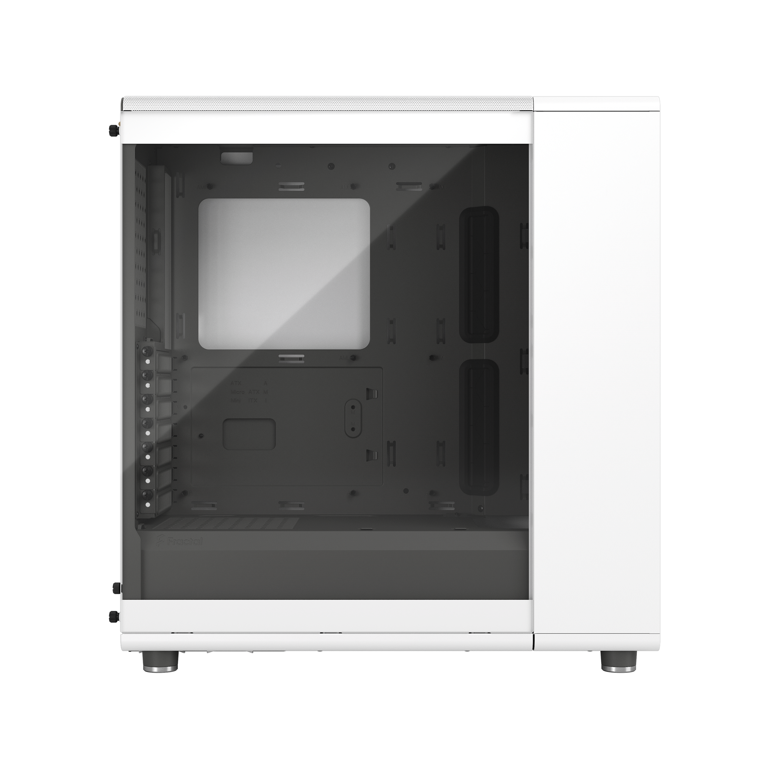 A large main feature product image of Fractal Design North TG Mid Tower Case (Chalk White)