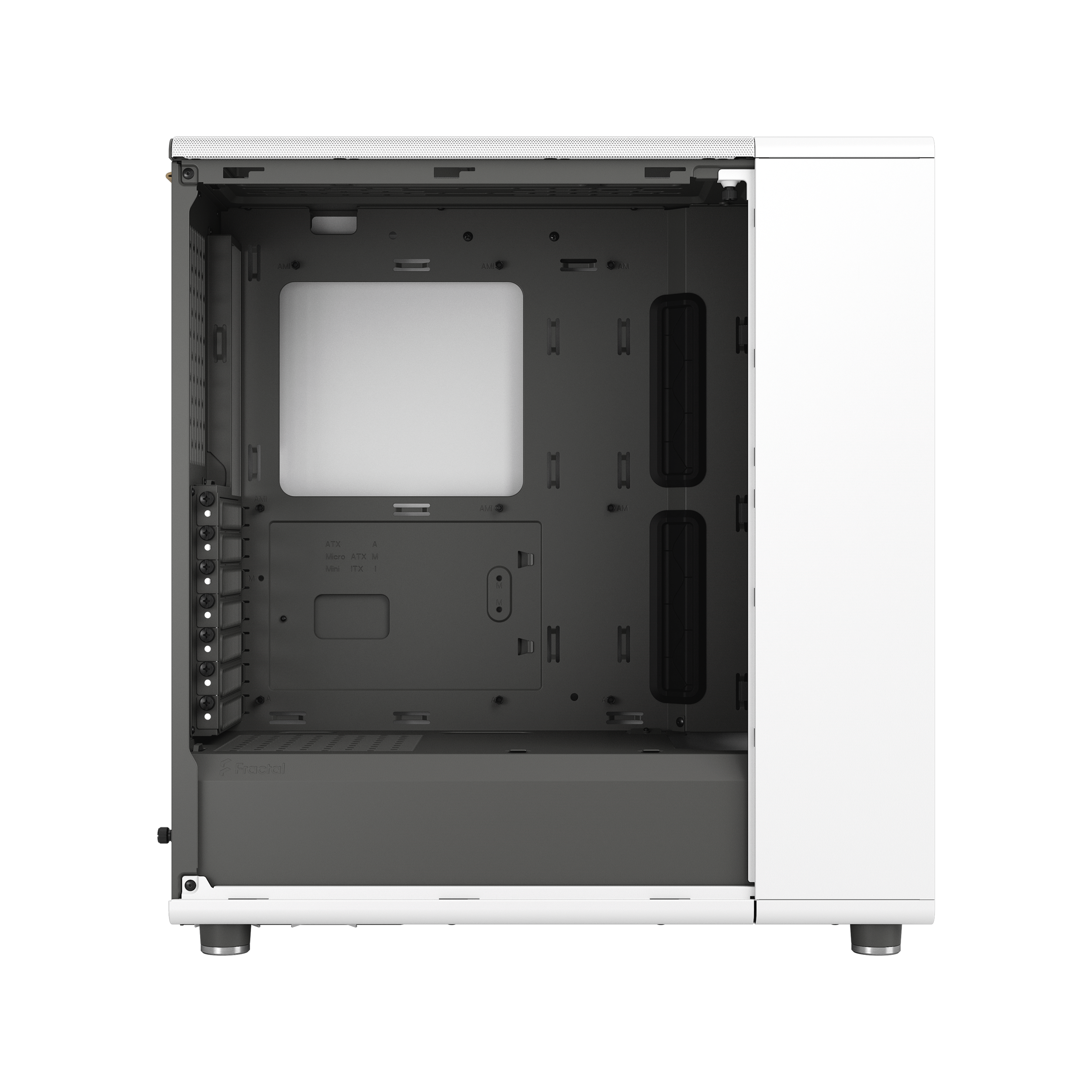 A large main feature product image of Fractal Design North TG Mid Tower Case (Chalk White)