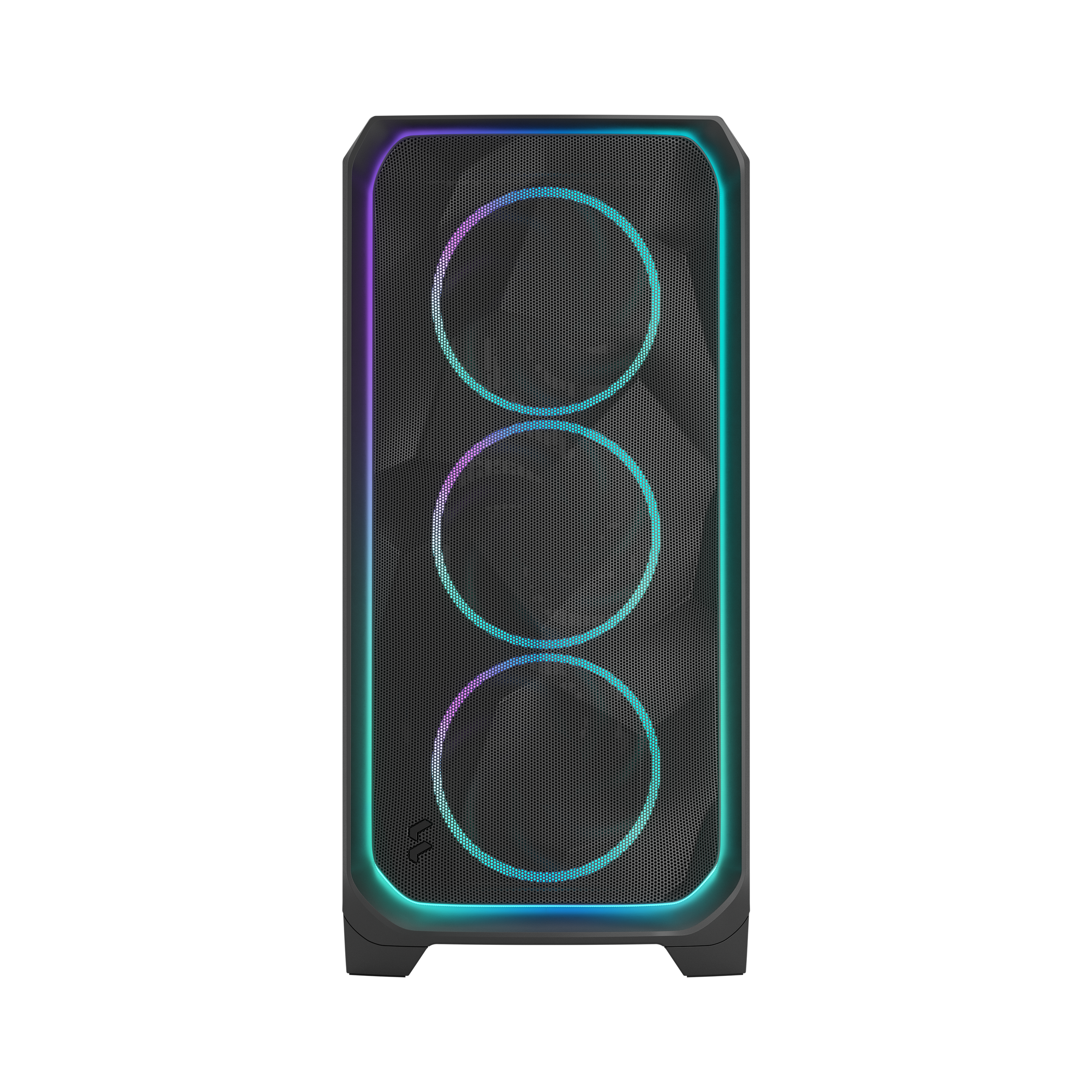 A large main feature product image of Fractal Design Meshify 3 XL Ambience Pro RGB TG Full Tower Case (Black)