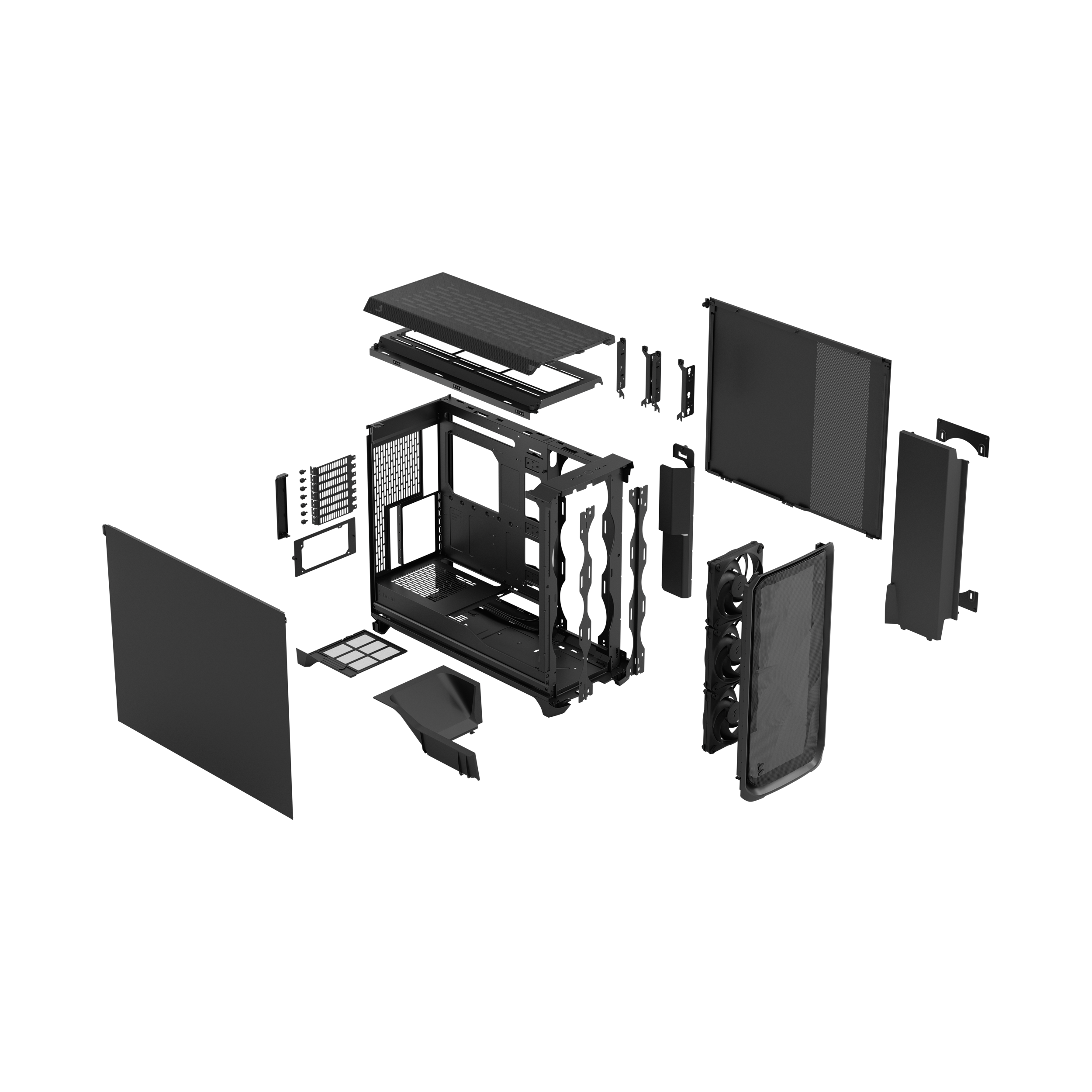 A large main feature product image of Fractal Design Meshify 3 XL Solid Full Tower Case (Black)