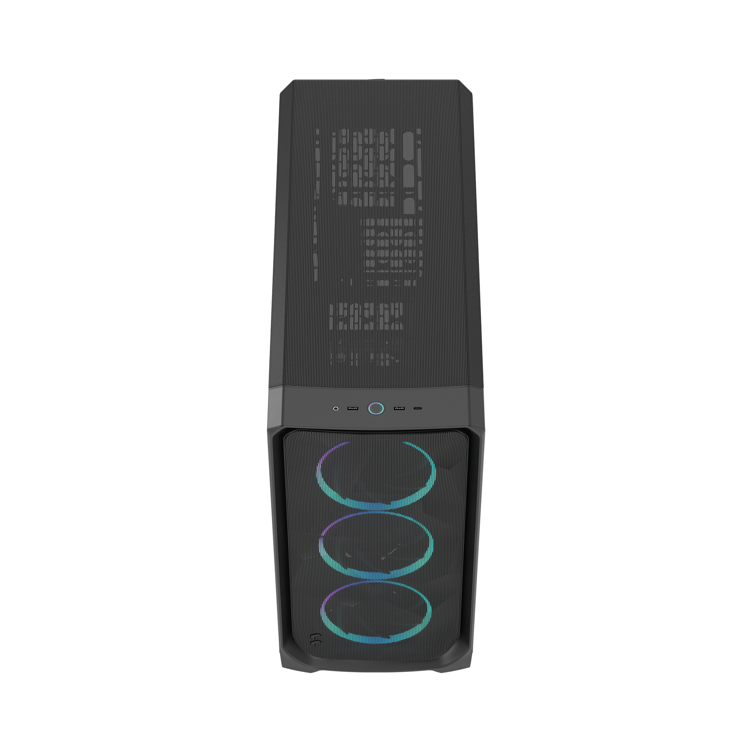 A large main feature product image of Fractal Design Meshify 3 XL RGB TG Full Tower Case (Black)