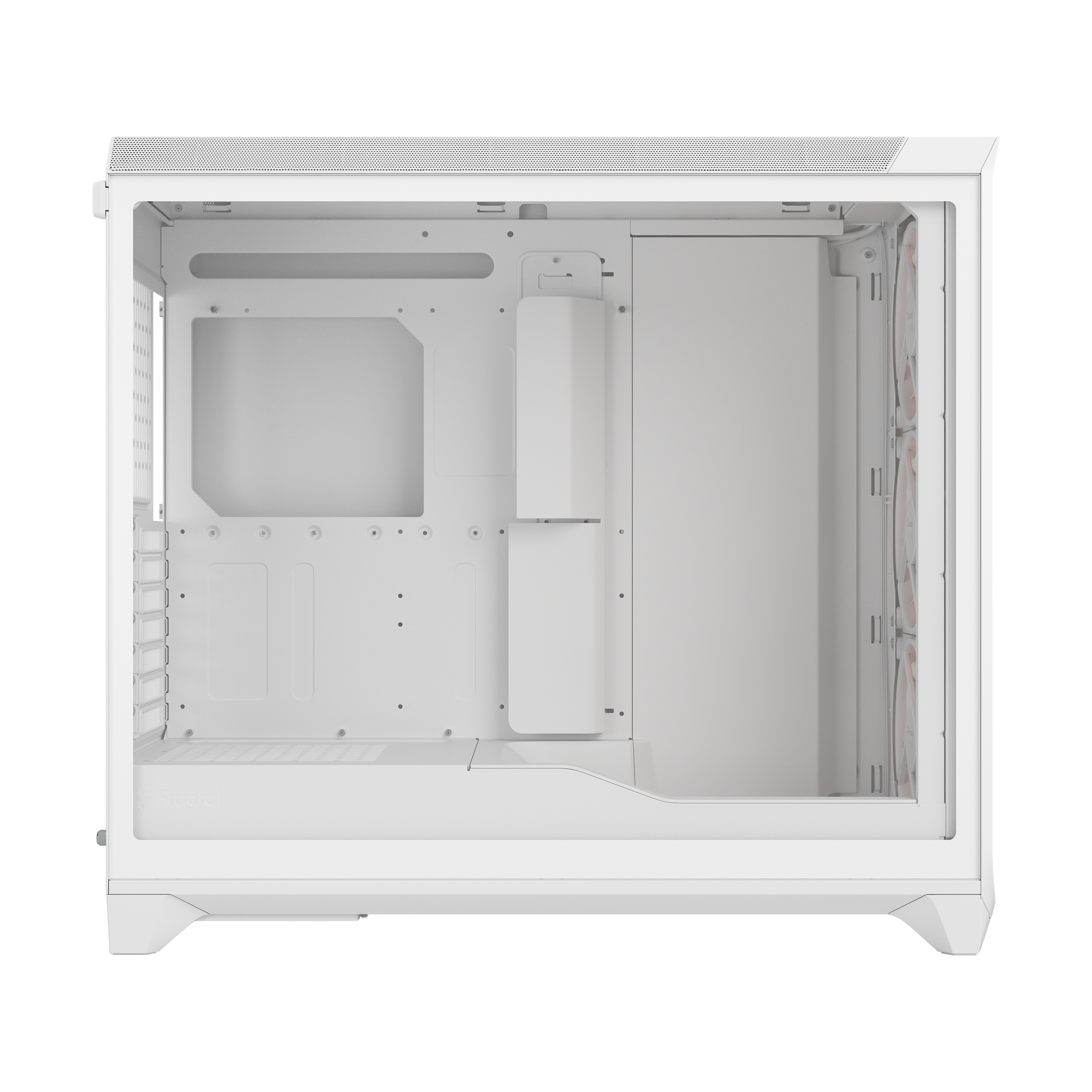 A large main feature product image of Fractal Design Meshify 3 XL RGB TG Full Tower Case (White)