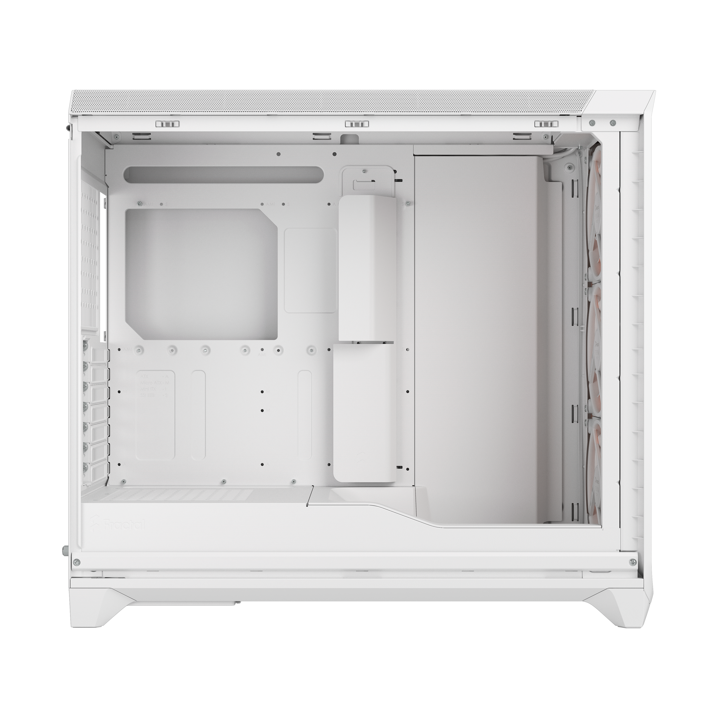 A large main feature product image of Fractal Design Meshify 3 XL RGB TG Full Tower Case (White)