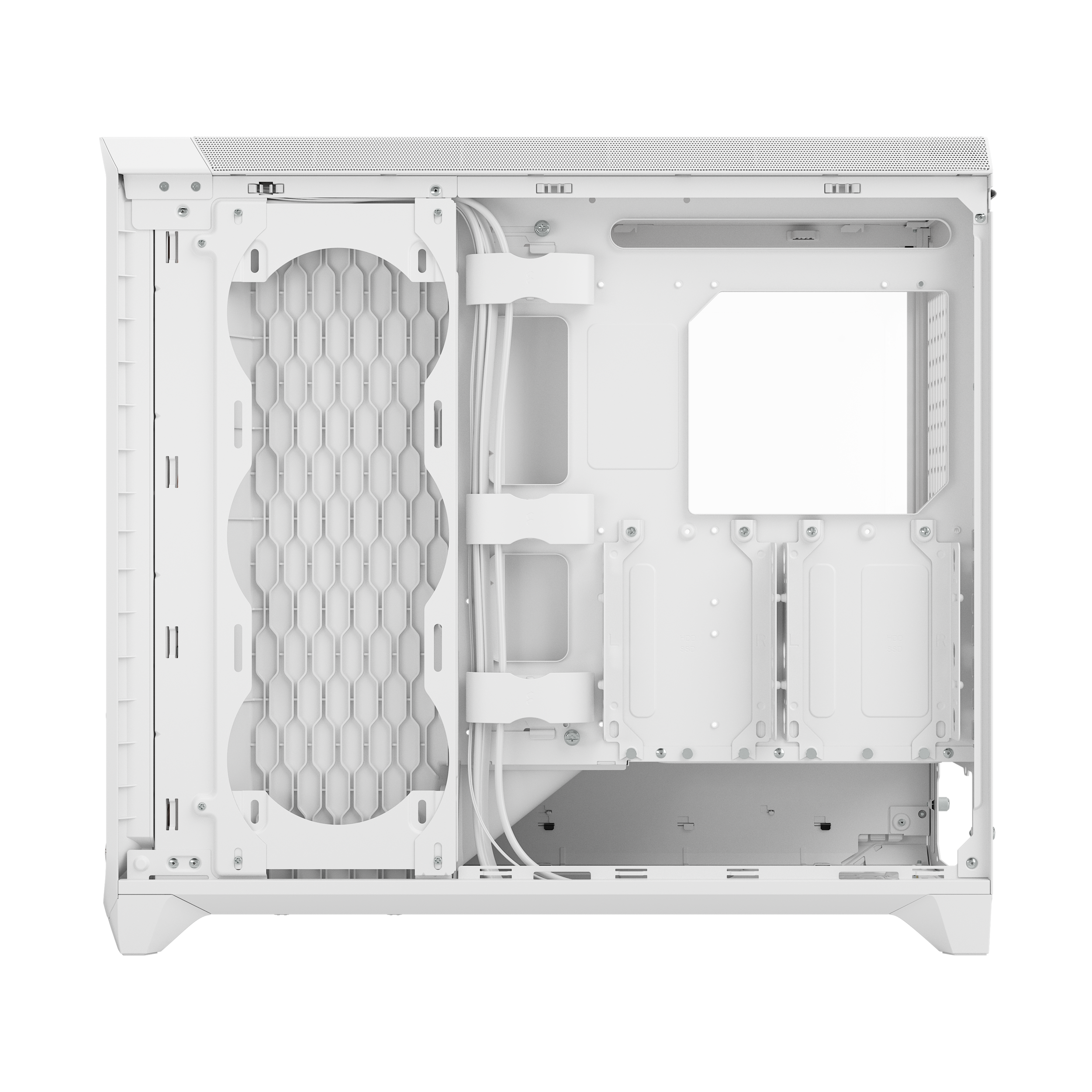 A large main feature product image of Fractal Design Meshify 3 XL RGB TG Full Tower Case (White)