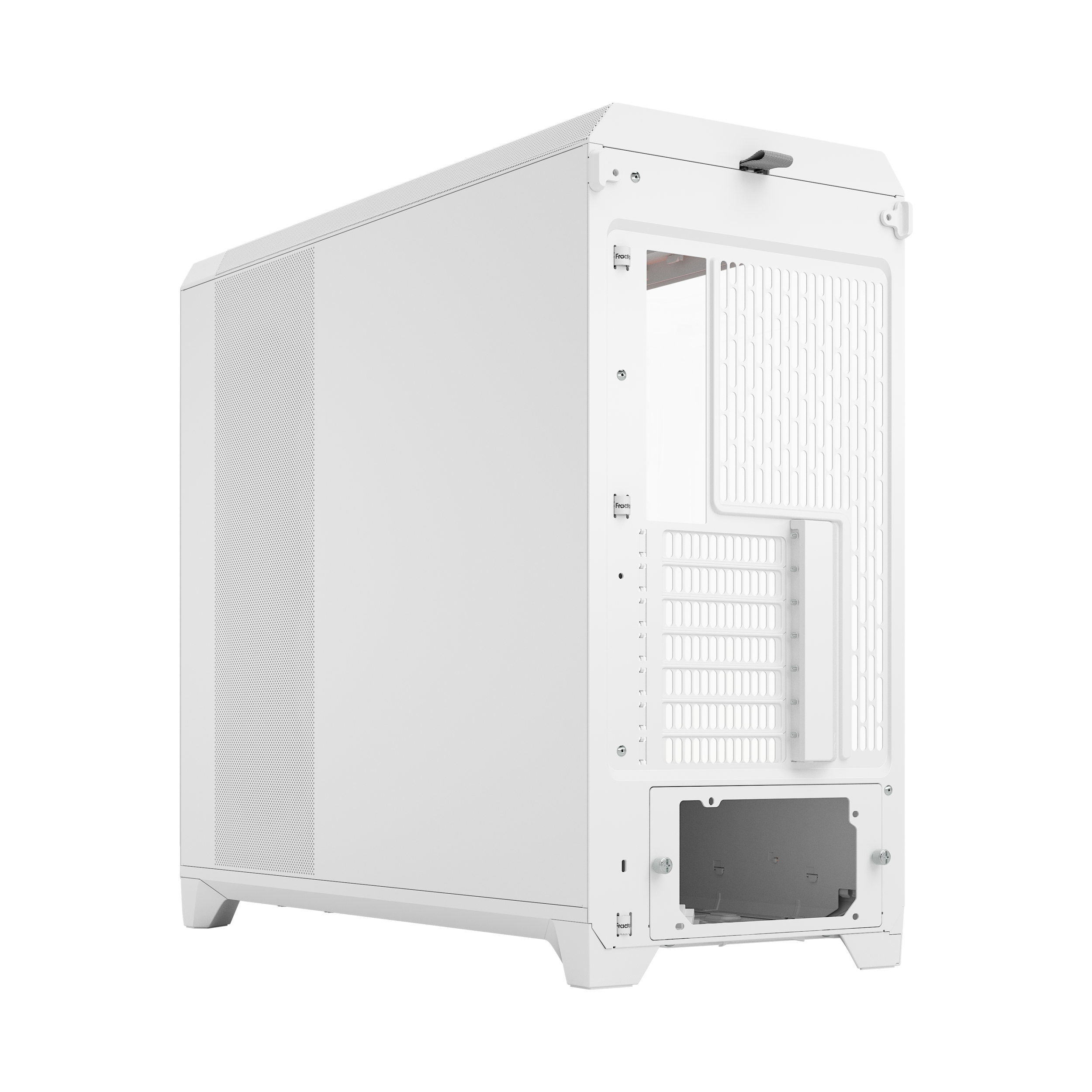 A large main feature product image of Fractal Design Meshify 3 XL Ambience Pro RGB TG Full Tower Case (White)