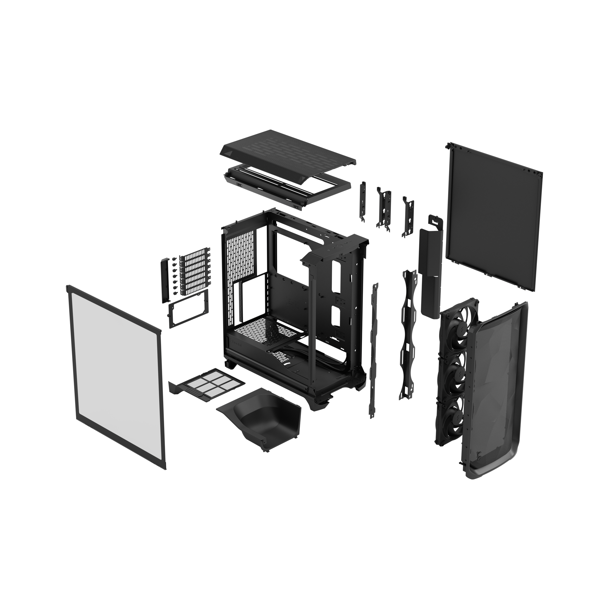 A large main feature product image of Fractal Design Meshify 3 TG Mid Tower Case (Black)
