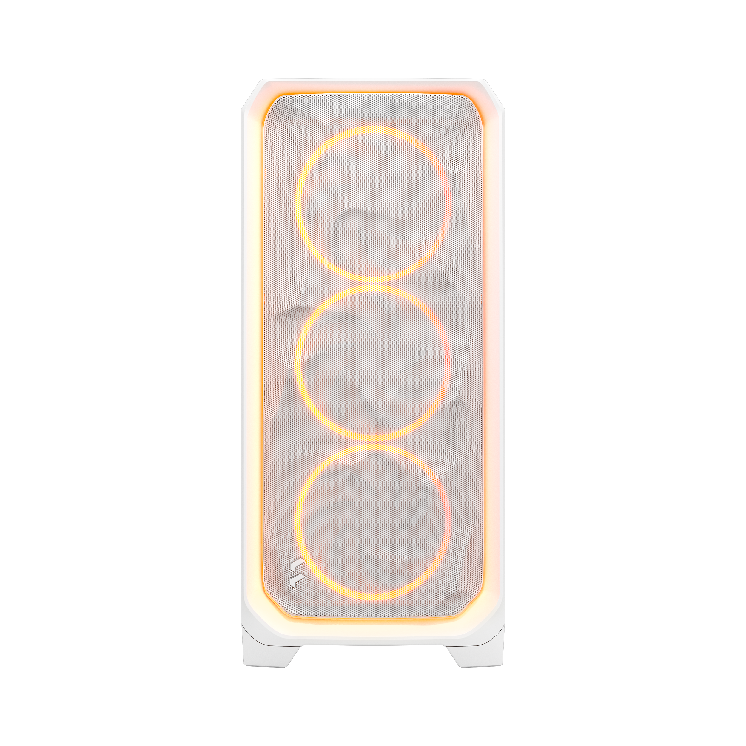 A large main feature product image of Fractal Design Meshify 3 Ambience Pro RGB TG Mid Tower Case (White)