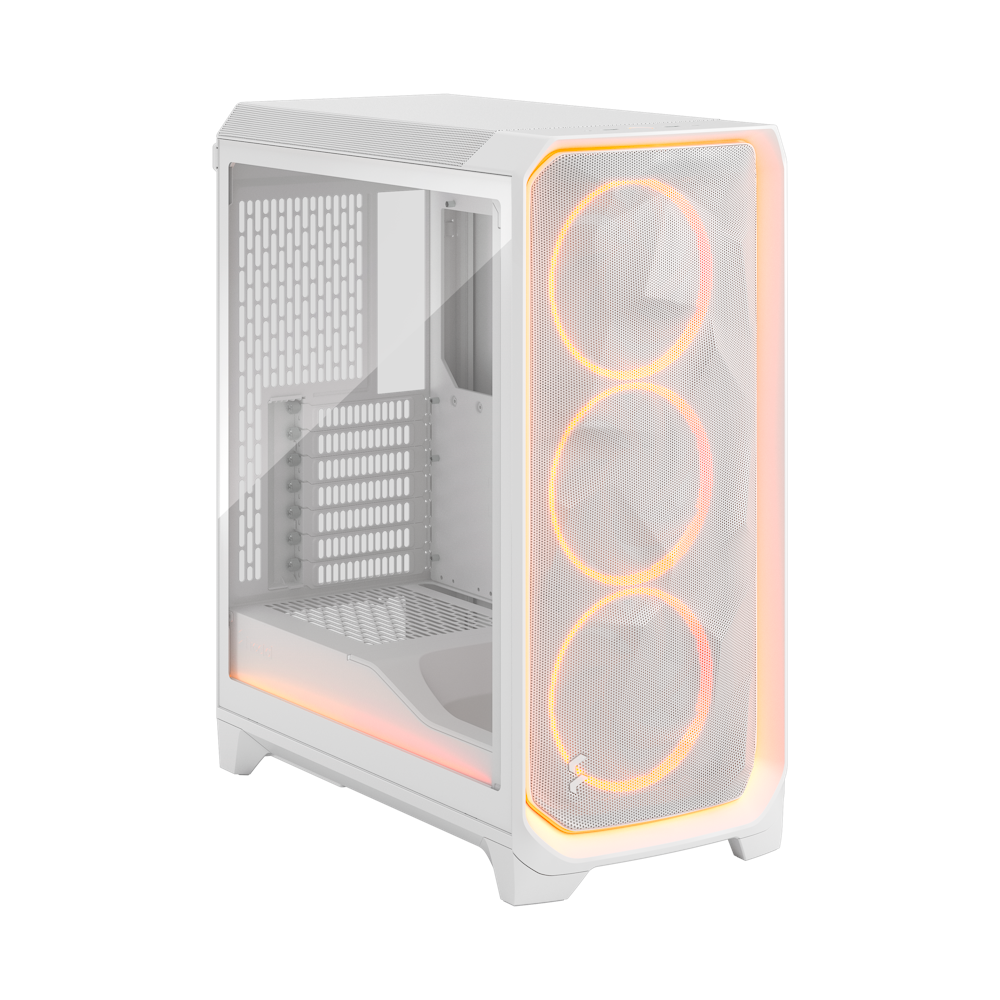 A large main feature product image of Fractal Design Meshify 3 Ambience Pro RGB TG Mid Tower Case (White)