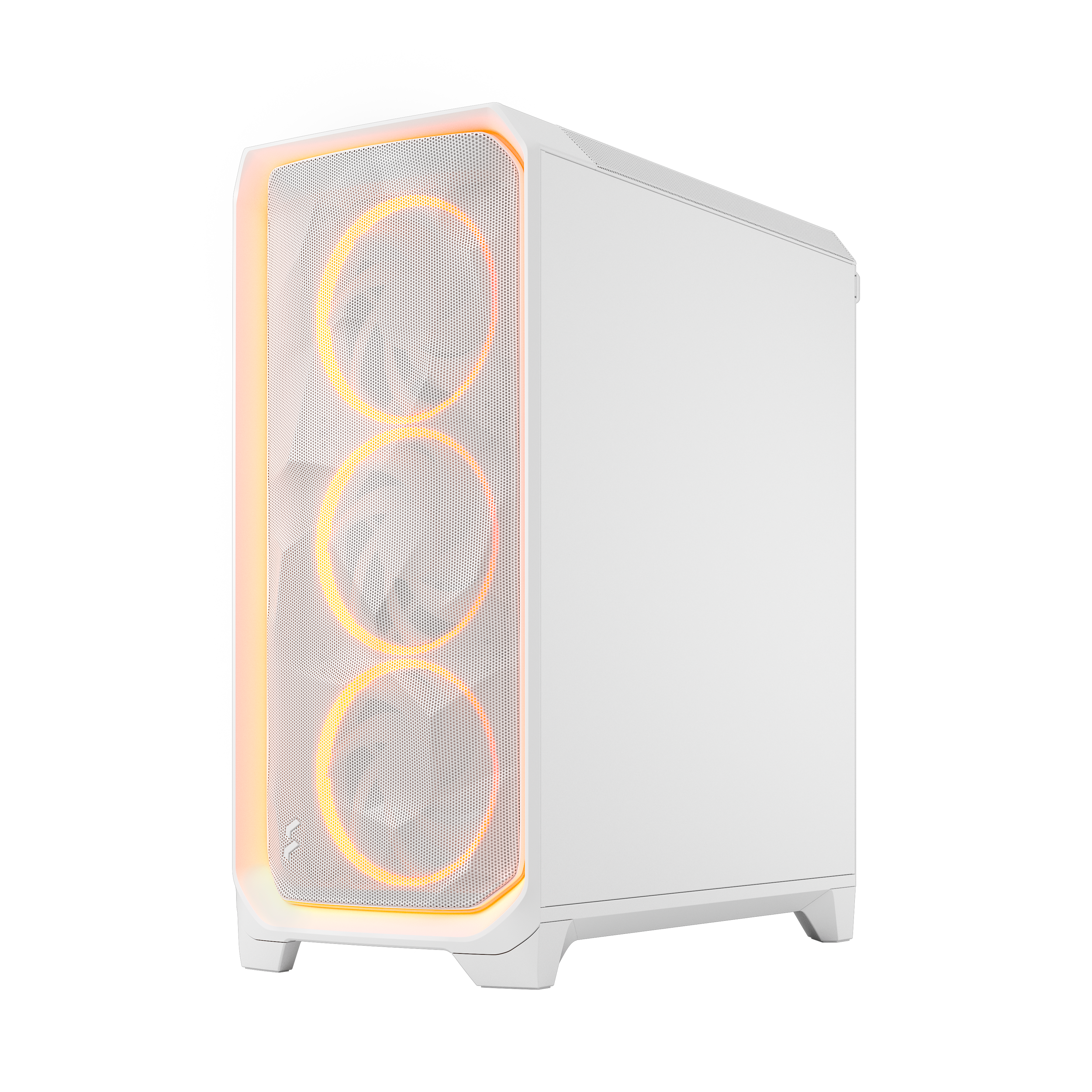A large main feature product image of Fractal Design Meshify 3 Ambience Pro RGB TG Mid Tower Case (White)