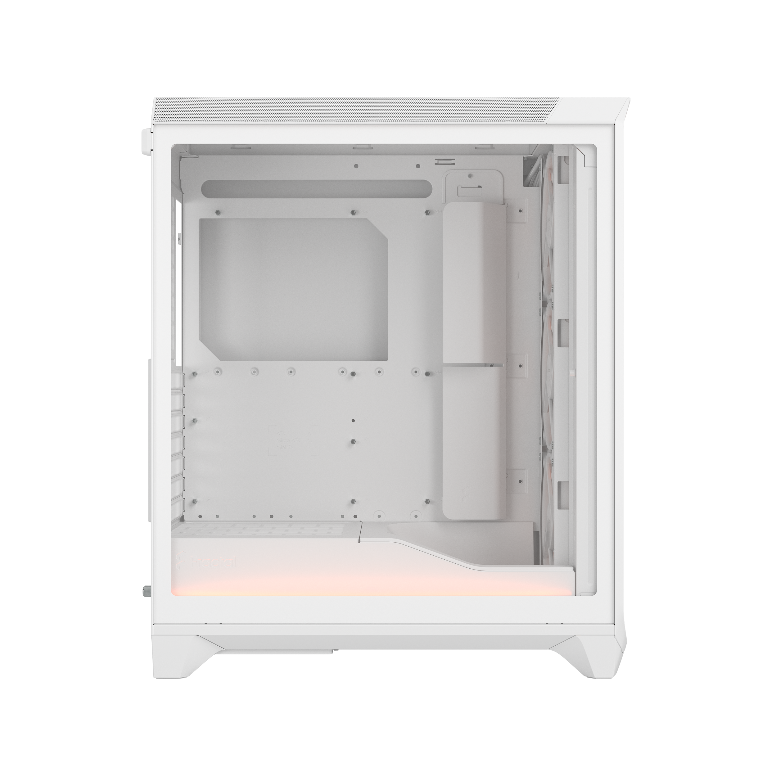 A large main feature product image of Fractal Design Meshify 3 Ambience Pro RGB TG Mid Tower Case (White)