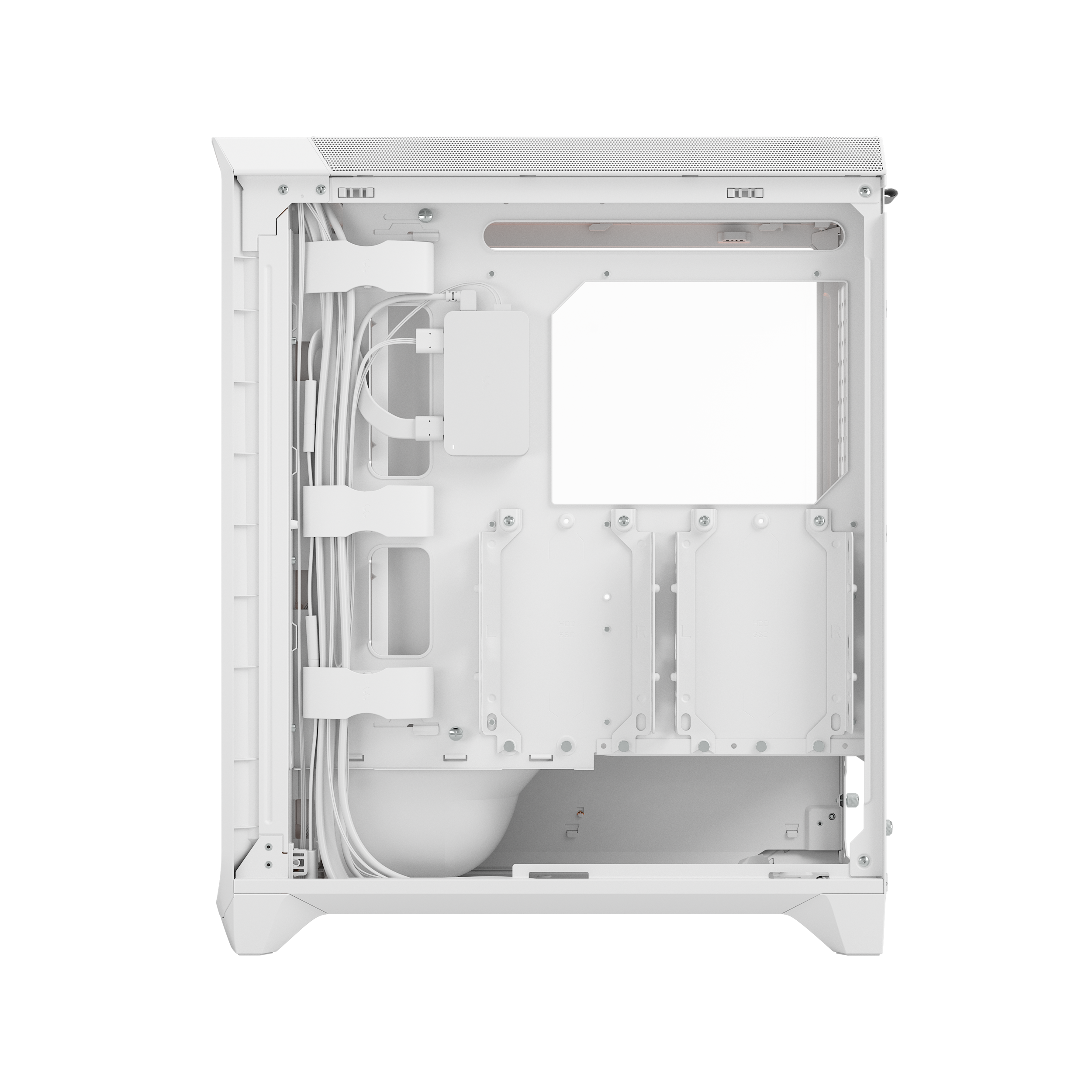 A large main feature product image of Fractal Design Meshify 3 Ambience Pro RGB TG Mid Tower Case (White)