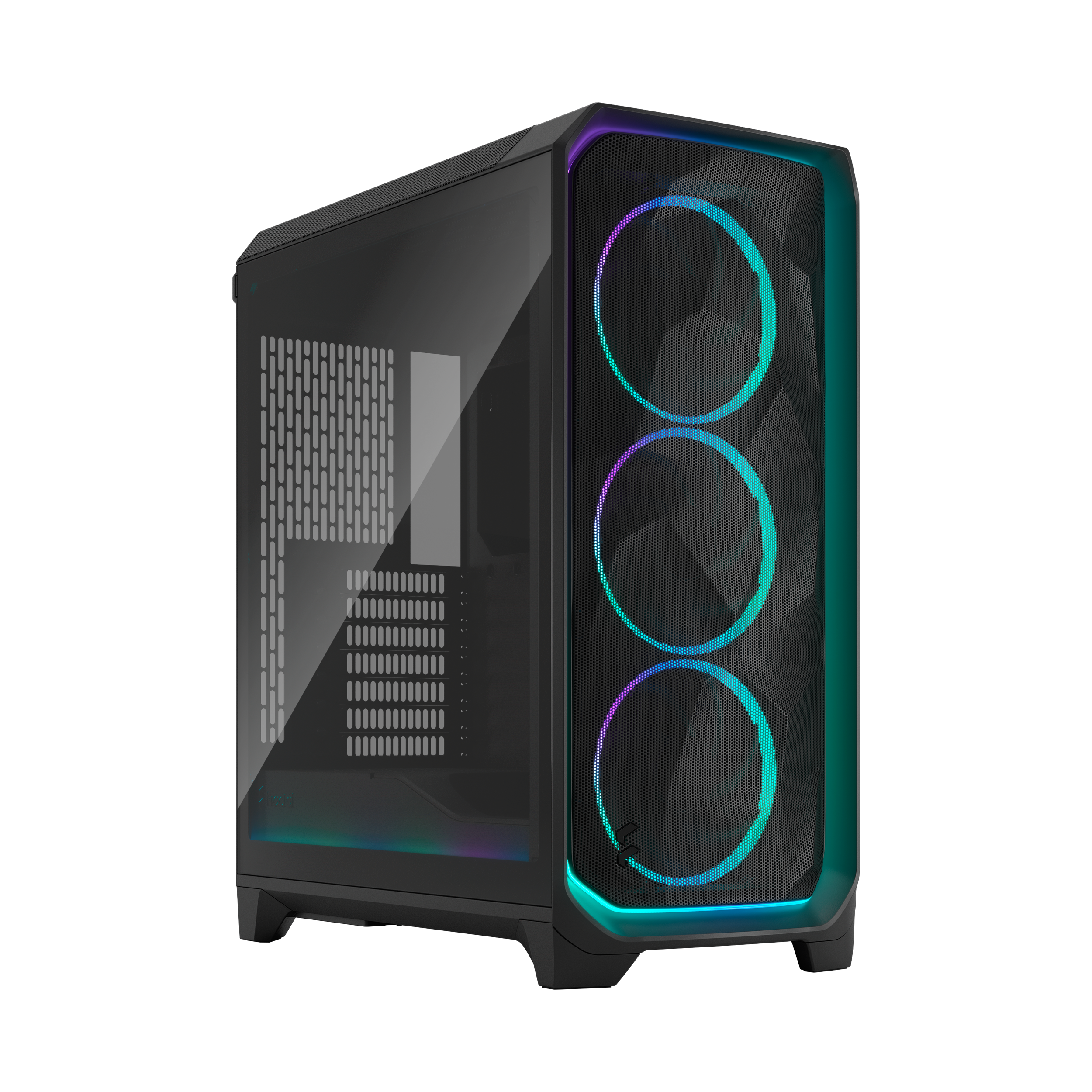 A large main feature product image of Fractal Design Meshify 3 Ambience Pro RGB TG Mid Tower Case (Black)