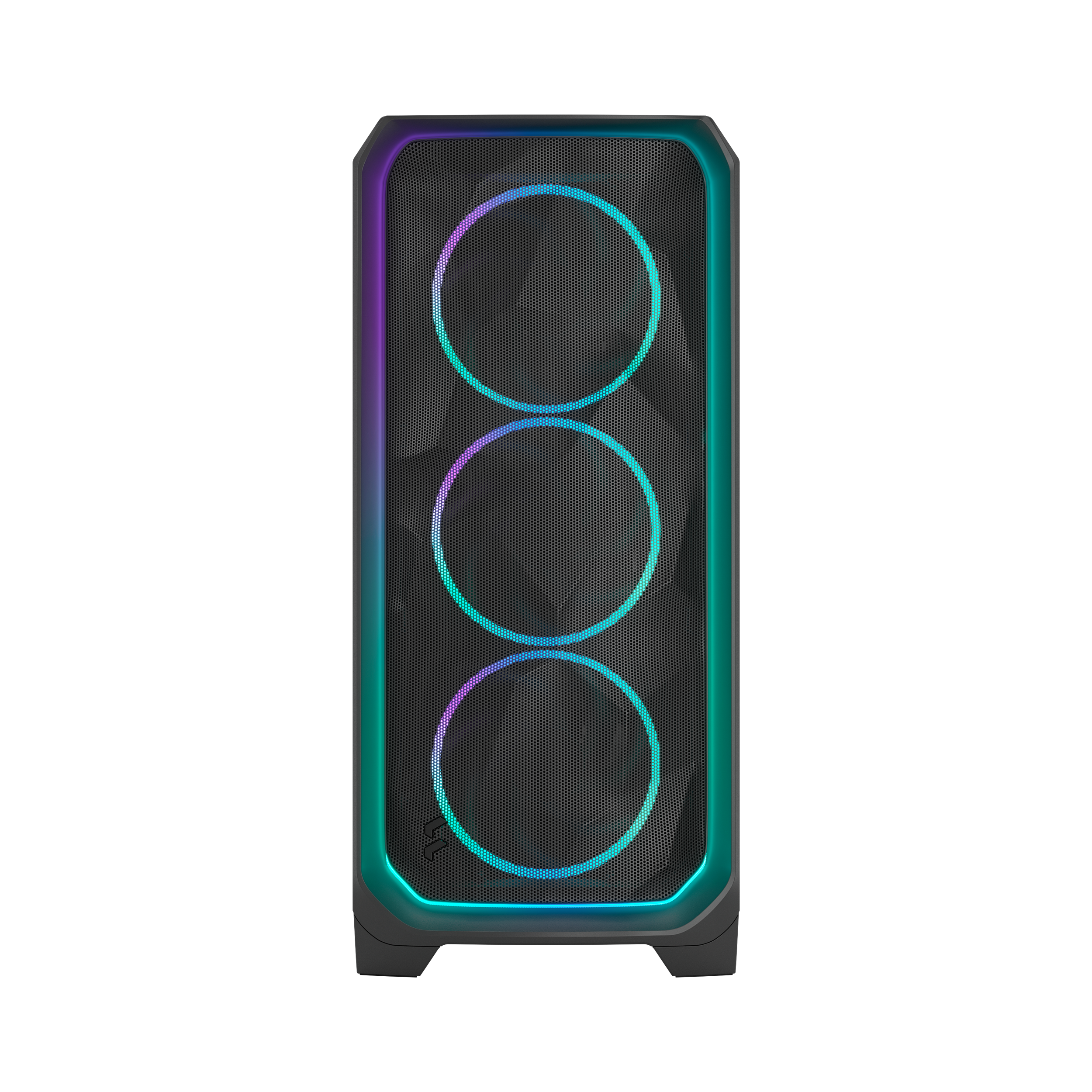 A large main feature product image of Fractal Design Meshify 3 Ambience Pro RGB TG Mid Tower Case (Black)