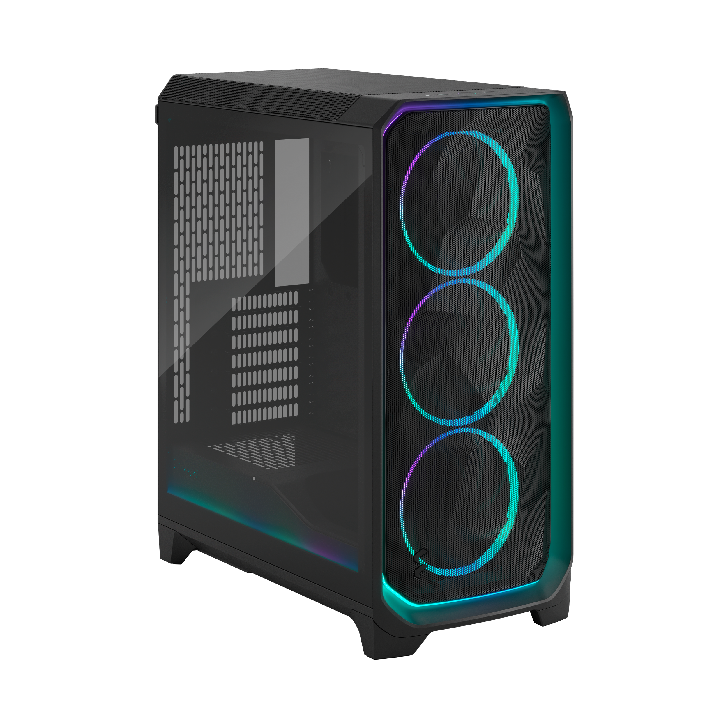 A large main feature product image of Fractal Design Meshify 3 Ambience Pro RGB TG Mid Tower Case (Black)
