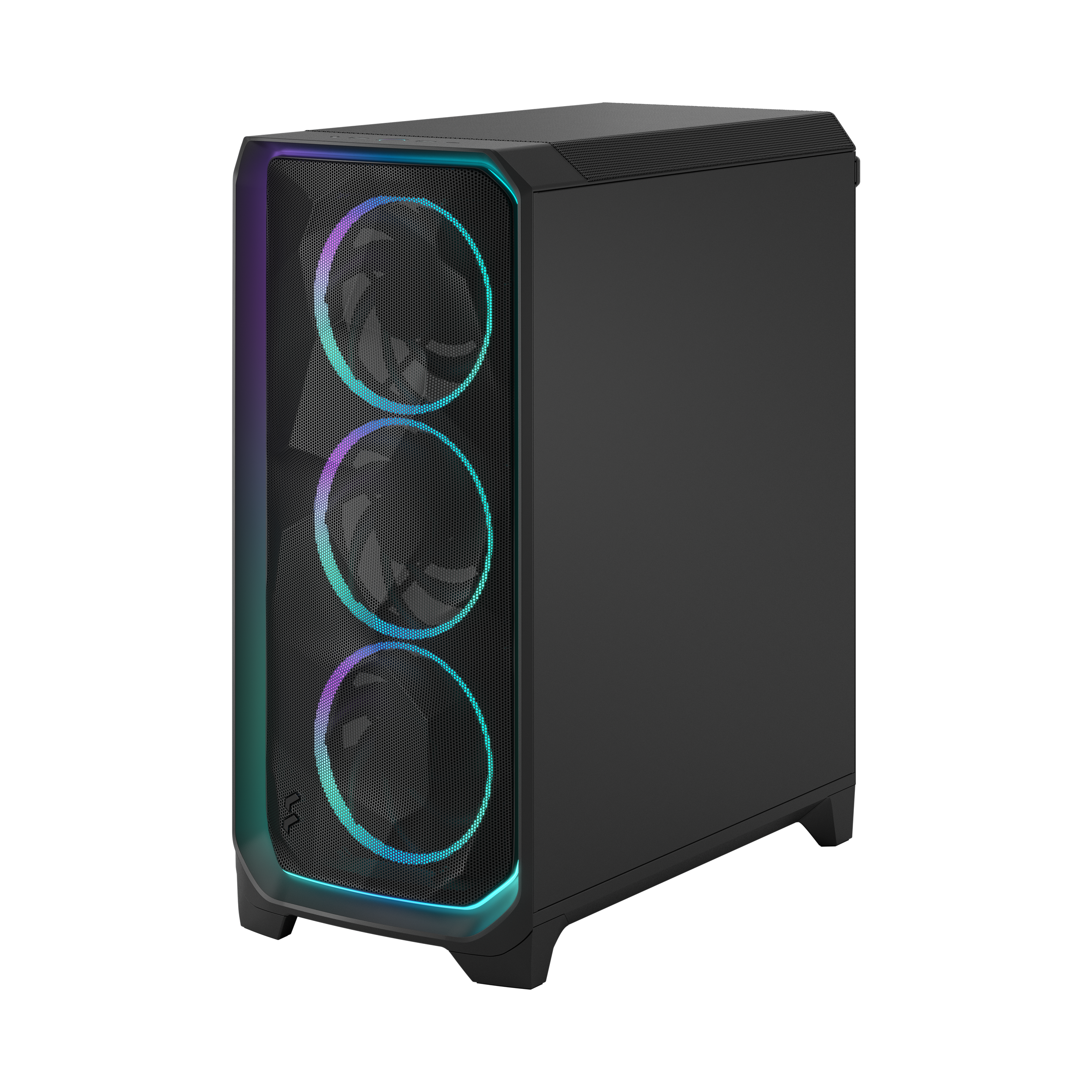 A large main feature product image of Fractal Design Meshify 3 Ambience Pro RGB TG Mid Tower Case (Black)