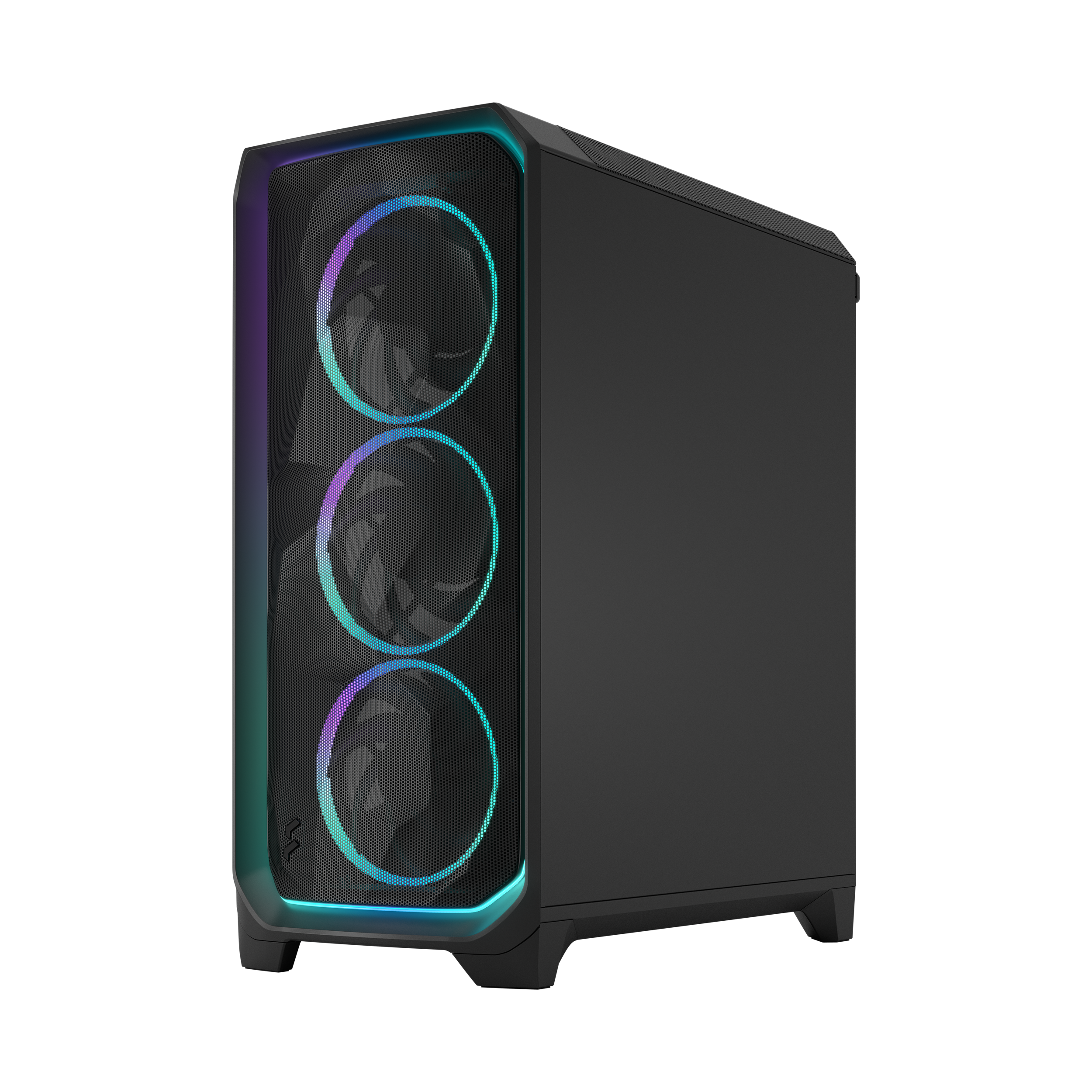 A large main feature product image of Fractal Design Meshify 3 Ambience Pro RGB TG Mid Tower Case (Black)