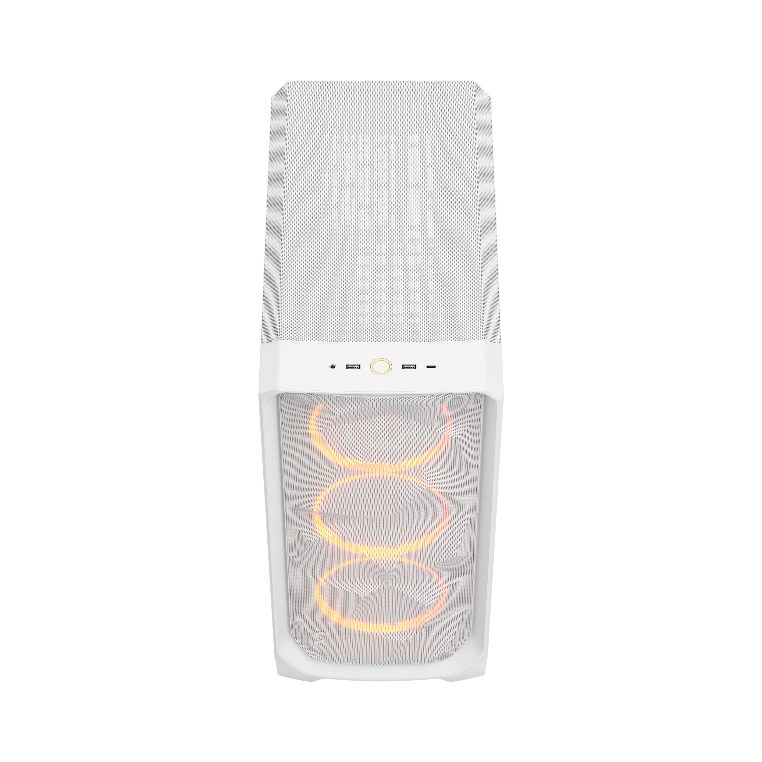 A large main feature product image of Fractal Design Meshify 3 RGB TG Mid Tower Case (White)