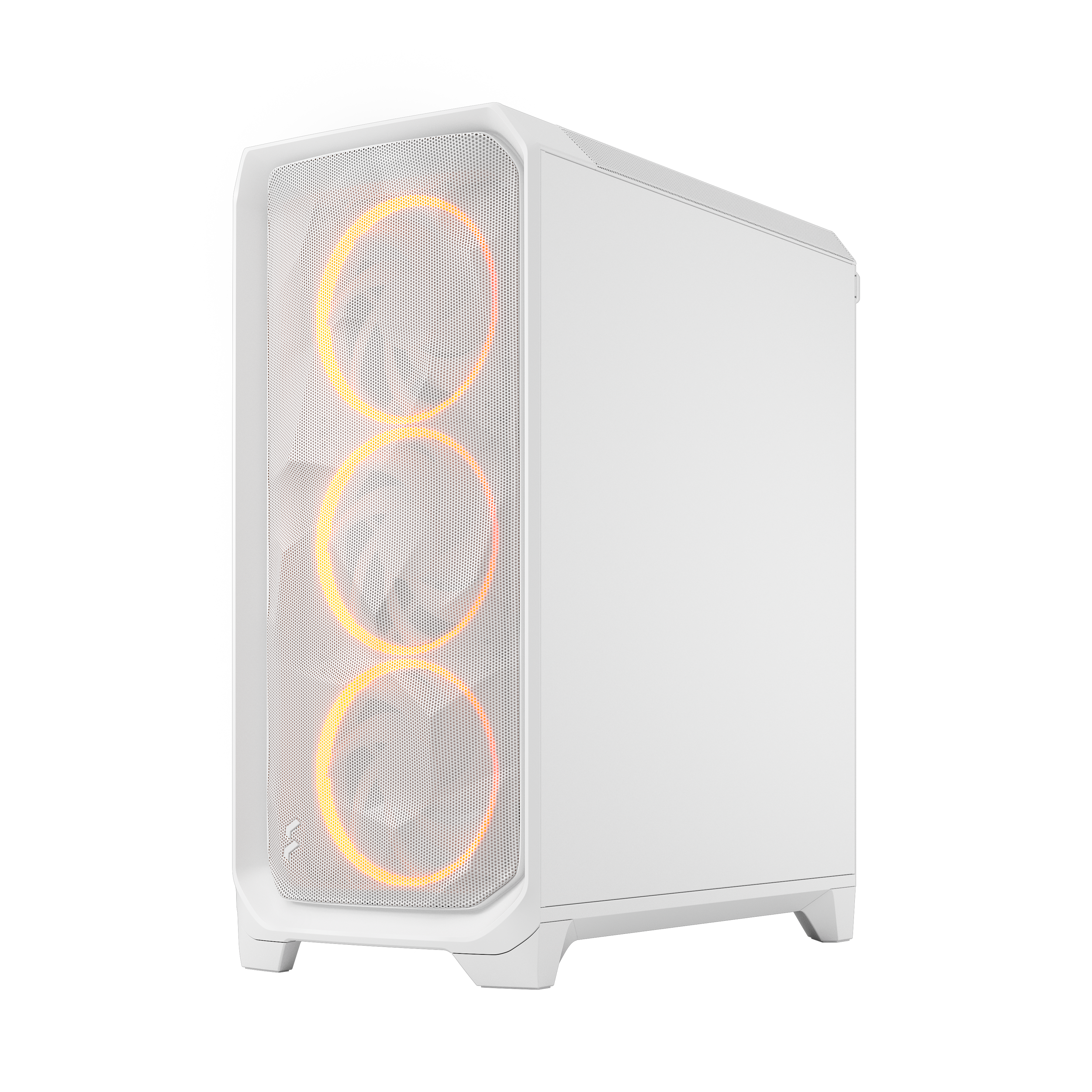 A large main feature product image of Fractal Design Meshify 3 RGB TG Mid Tower Case (White)