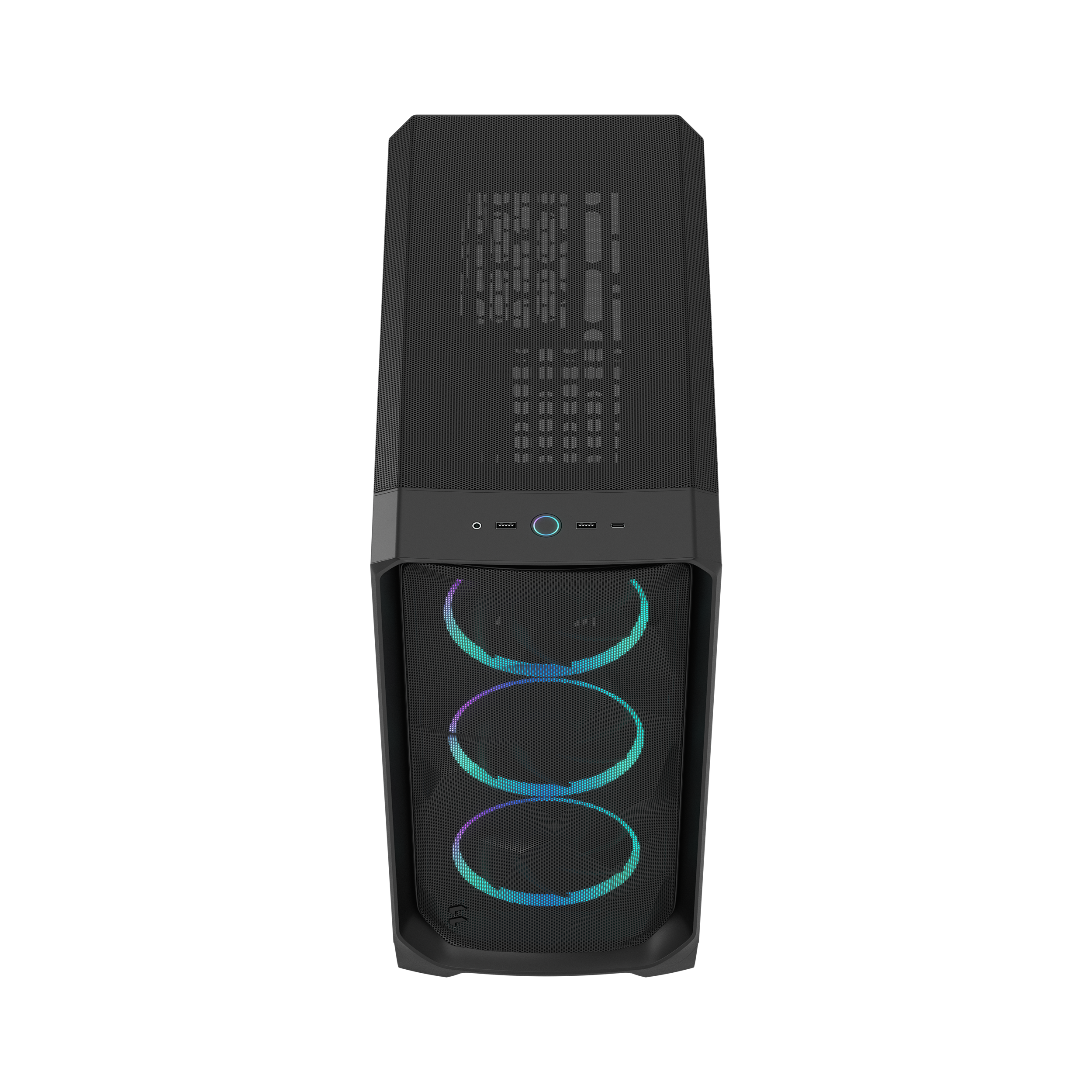 A large main feature product image of Fractal Design Meshify 3 RGB TG Mid Tower Case (Black)