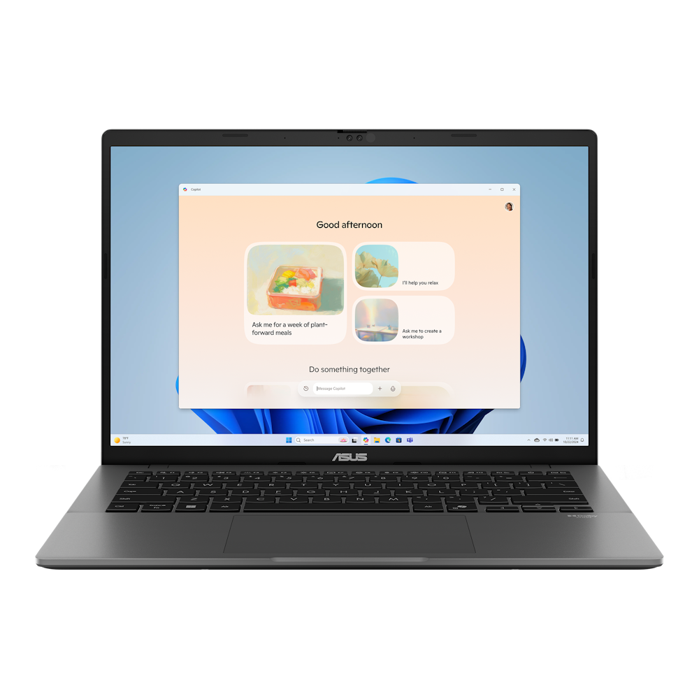 A large main feature product image of ASUS Vivobook S14 OLED (M3407) - 14" Ryzen 7 260, 16GB/1TB - Win 11 AI Notebook