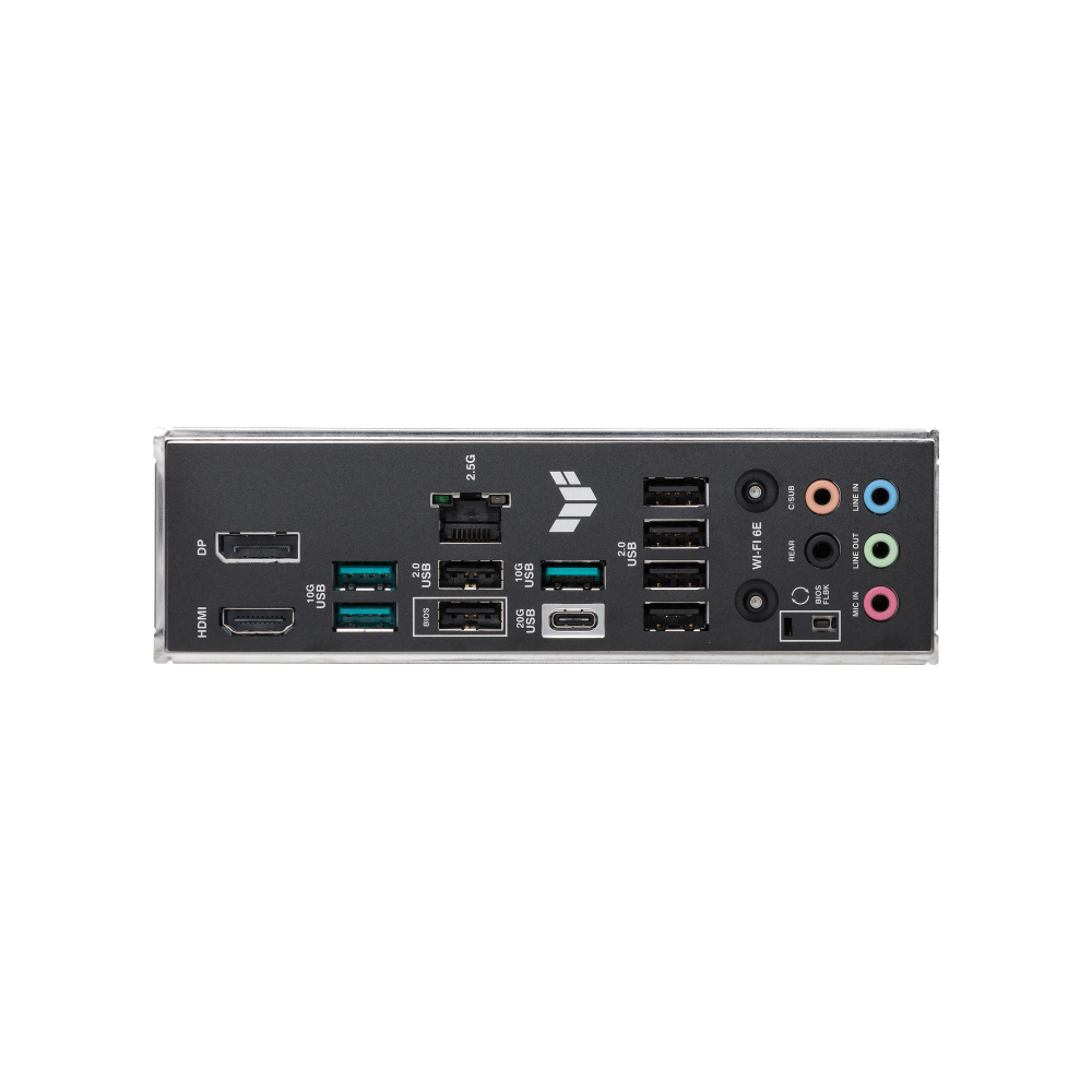 A large main feature product image of ASUS TUF Gaming B650E-Plus WiFi AM5 ATX Desktop Motherboard