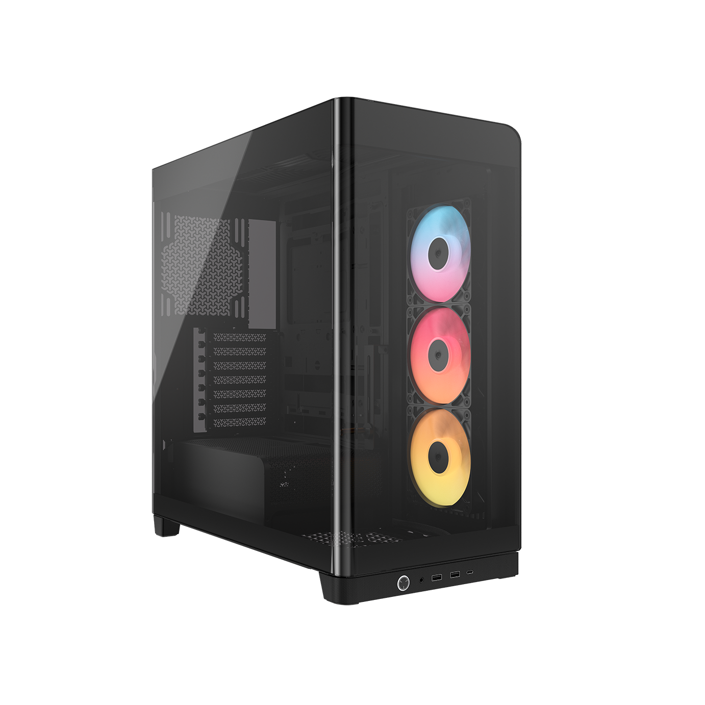 A large main feature product image of Corsair FRAME 4500X RS-R ARGB Panoramic Glass Mid Tower Case (Black)