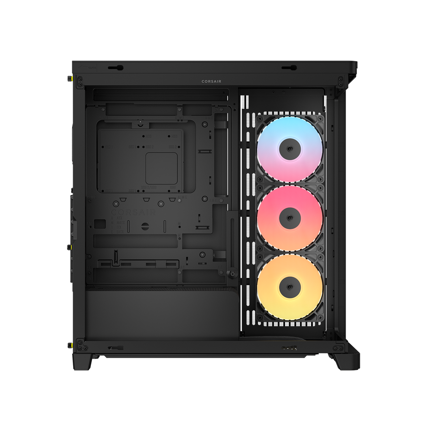 A large main feature product image of Corsair FRAME 4500X RS-R ARGB Panoramic Glass Mid Tower Case (Black)