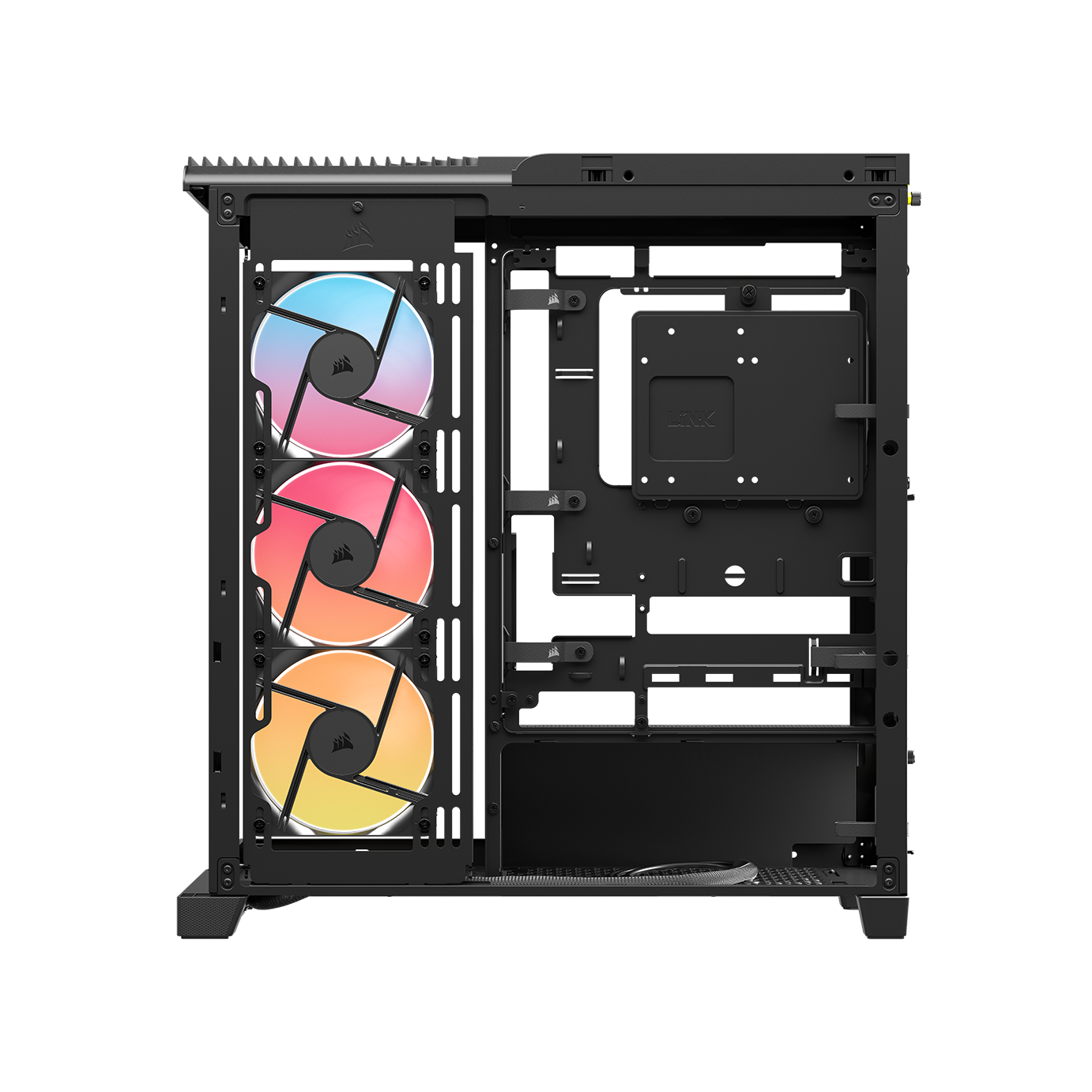 A large main feature product image of Corsair FRAME 4500X RS-R ARGB Panoramic Glass Mid Tower Case (Black)