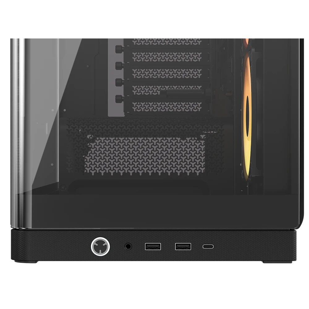 A large main feature product image of Corsair FRAME 4500X RS-R ARGB Panoramic Glass Mid Tower Case (Black)
