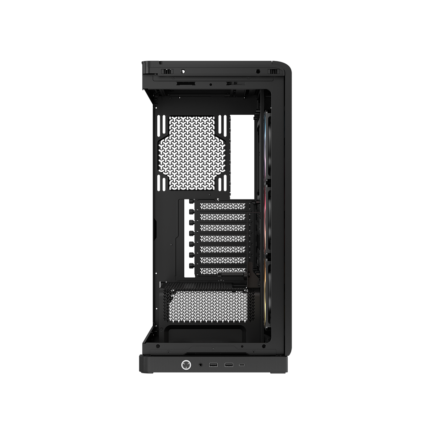 A large main feature product image of Corsair FRAME 4500X RS-R ARGB Panoramic Glass Mid Tower Case (Black)