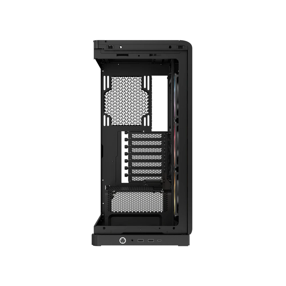 A large main feature product image of Corsair FRAME 4500X RS-R ARGB Panoramic Glass Mid Tower Case (Black)