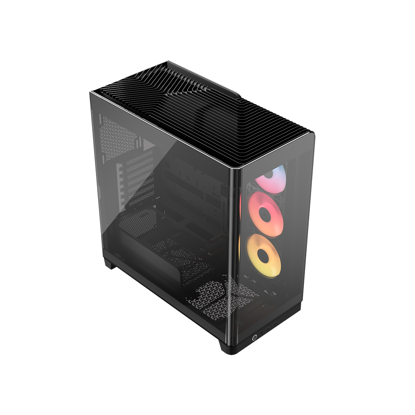 A large main feature product image of Corsair FRAME 4500X RS-R ARGB Panoramic Glass Mid Tower Case (Black)