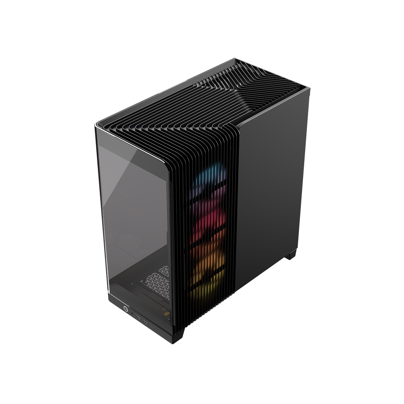 A large main feature product image of Corsair FRAME 4500X RS-R ARGB Panoramic Glass Mid Tower Case (Black)