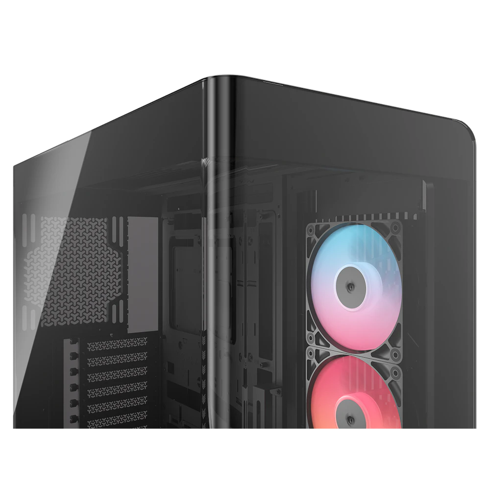 A large main feature product image of Corsair FRAME 4500X RS-R ARGB Panoramic Glass Mid Tower Case (Black)